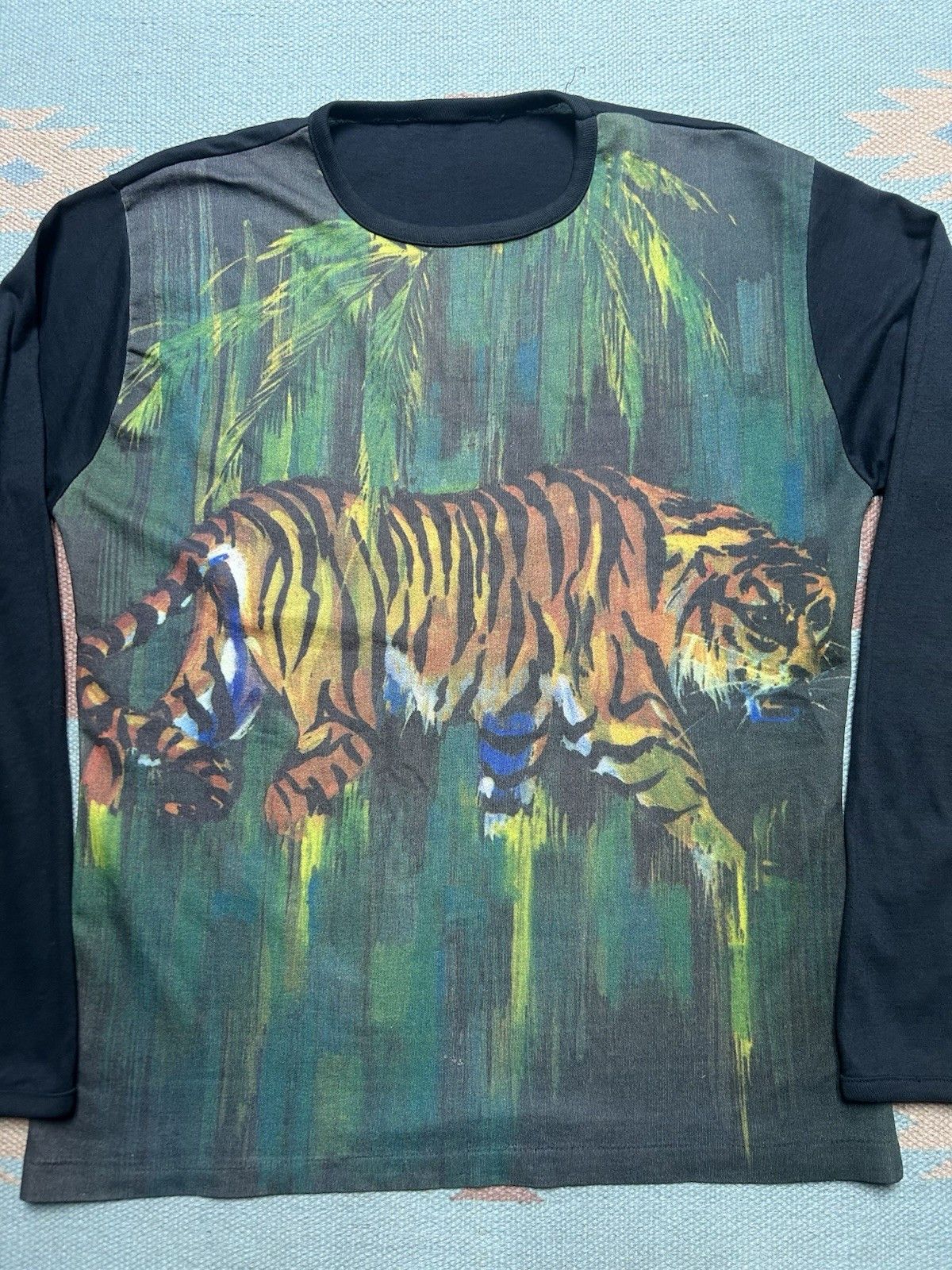 Vintage Vtg 70s t shirt sublimated print tiger art nature animal M/L Size US M / EU 48-50 / 2 - 2 Thumbnail