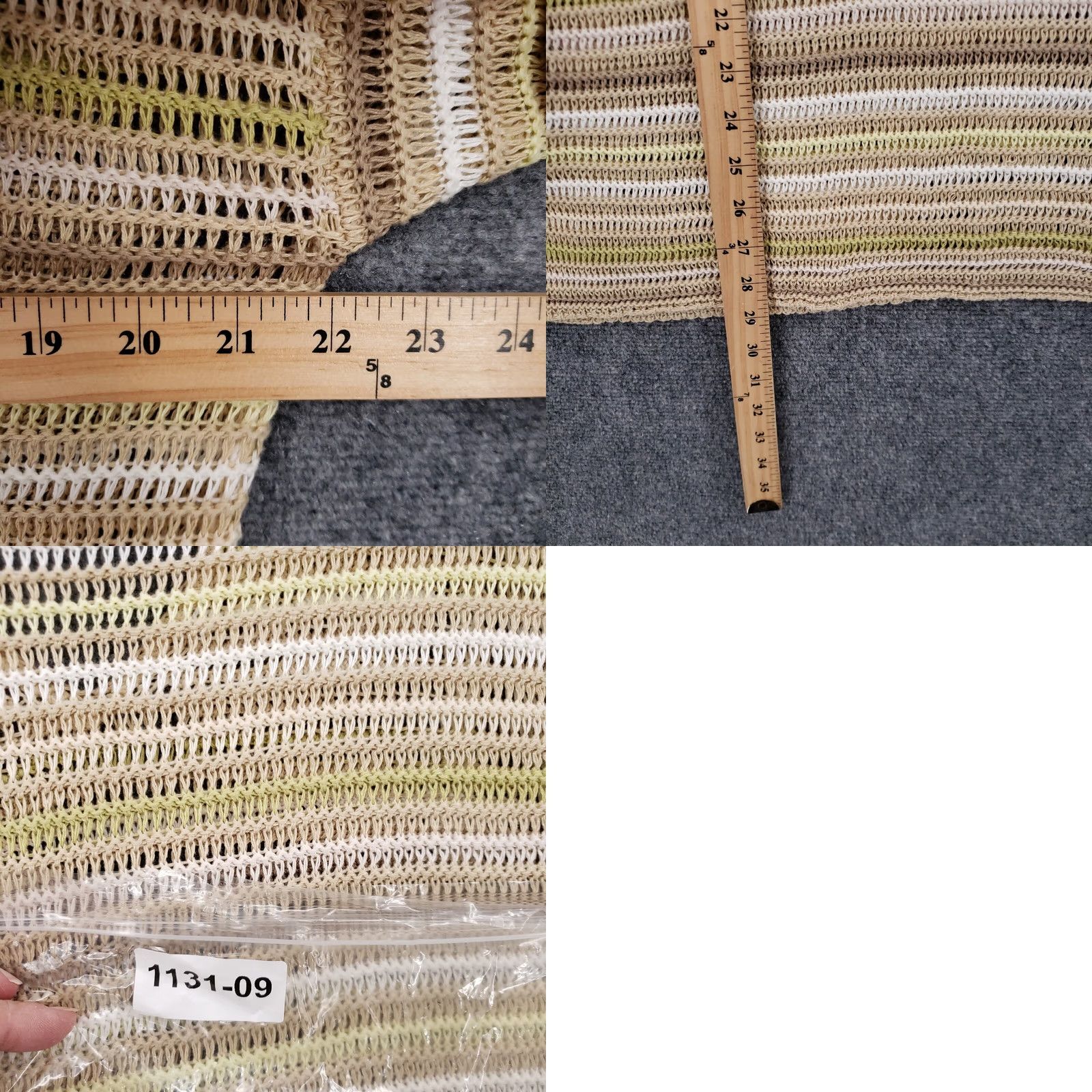 J. Jill J. Jill Sweater Womens M Medium Beige Yellow Tunic Striped Long Sleeve Open Knit Size M / US 6-8 / IT 42-44 - 9 Thumbnail