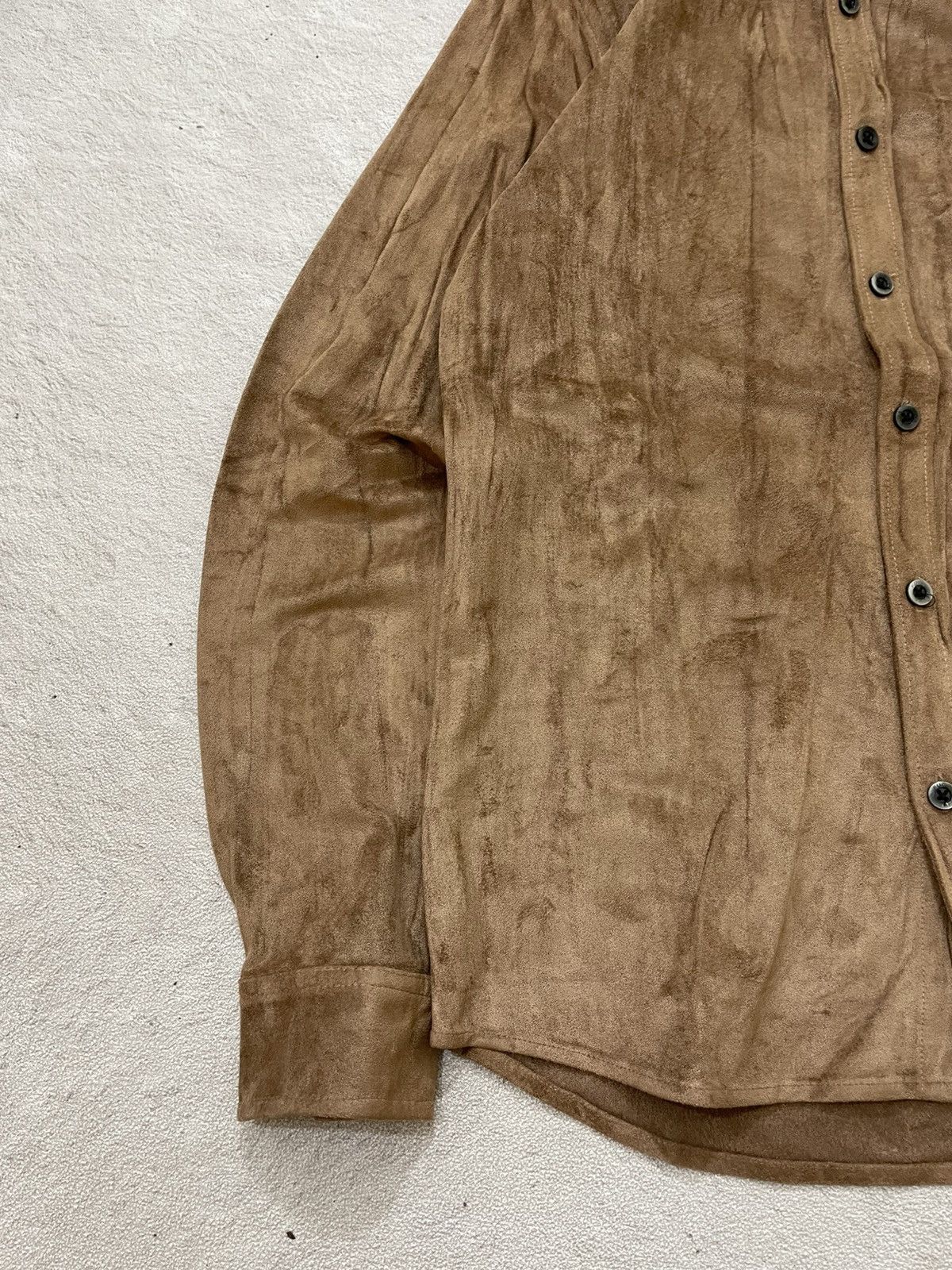 Le Grande Bleu (L.G.B.) 2000s Fuga Brown Velour Shirt Suede Y2K ifsix Hysteric Goa Size US S / EU 44-46 / 1 - 5 Thumbnail