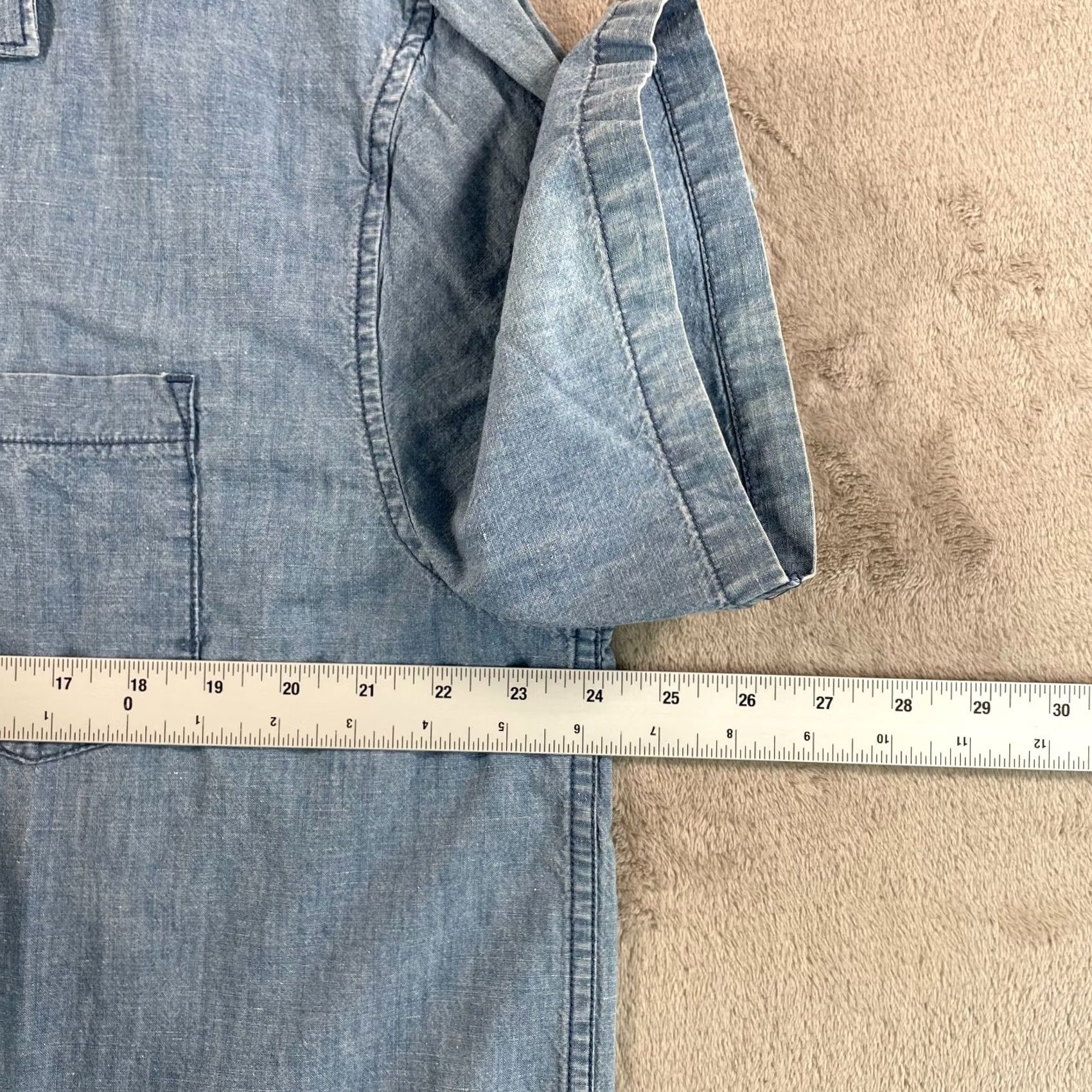 Lucky Brand Lucky Brand Camp Shirt Men XL Blue Chambray Denim Hemp Blend Short Sleeve NWT Size US XL / EU 56 / 4 - 5 Thumbnail
