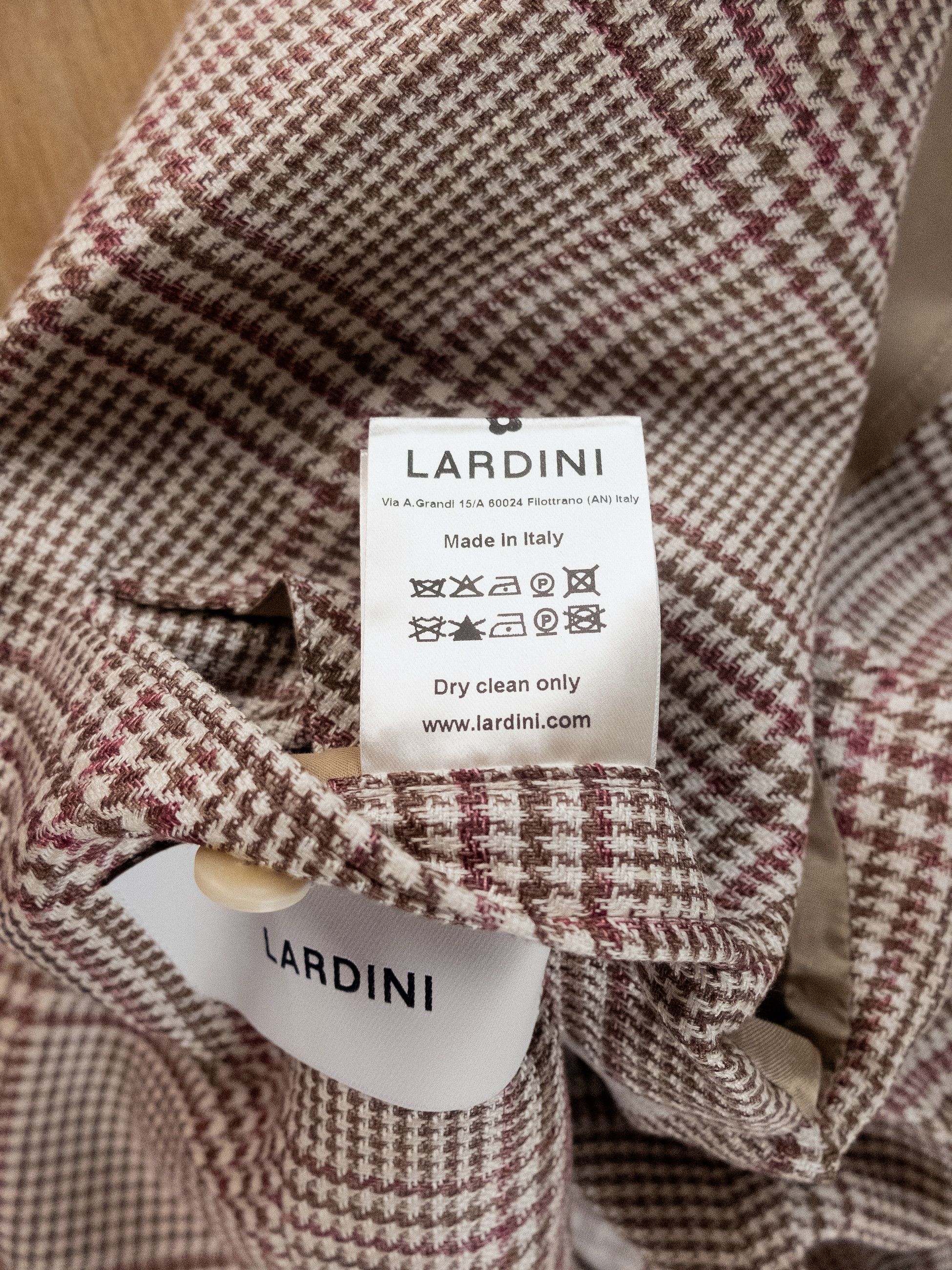 Lardini LARDINI beige glen plaid cotton linen sportcoat 38 48 Size 38R - 10 Thumbnail