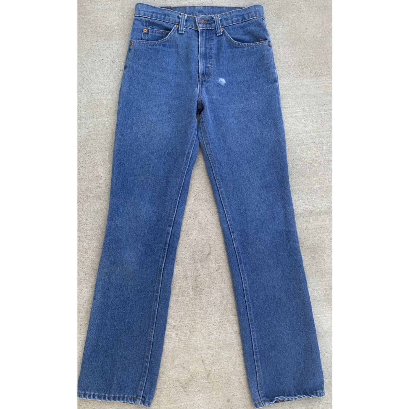 Levi's VINTAGE Levi’s Orange Tab Jeans SF 207 28 Waist 31.5 Inseam 70s 1970s Levis Rockabilly Denim Blue Jeans Mens Womens Size 28" / US 6 / IT 42 - 5 Thumbnail