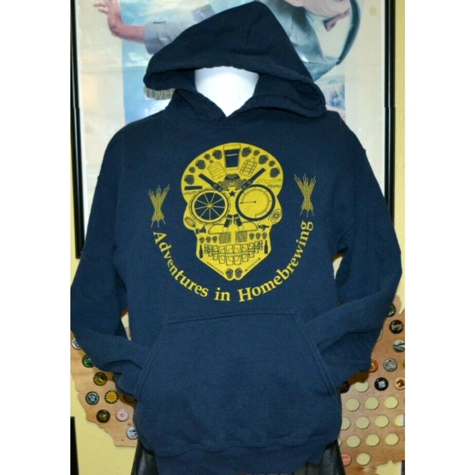Gildan VINTAGE Adventures In Homebrewing Logo Sweatshirt Hoodie Medium Craft Beer Michigan Size US M / EU 48-50 / 2 - 2 Thumbnail