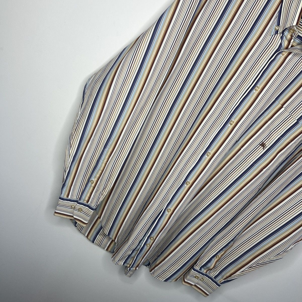 Burberry × Designer Burberry Shirt Button Up Striped Pattern Print Multicolour Size US L / EU 52-54 / 3 - 3 Thumbnail