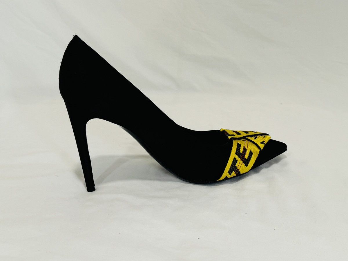 Off-White Off-White Black/Yellow Satin and Logo Canvas Pumps Size 41 Size US 10.5 / IT 40.5 - 7 Thumbnail