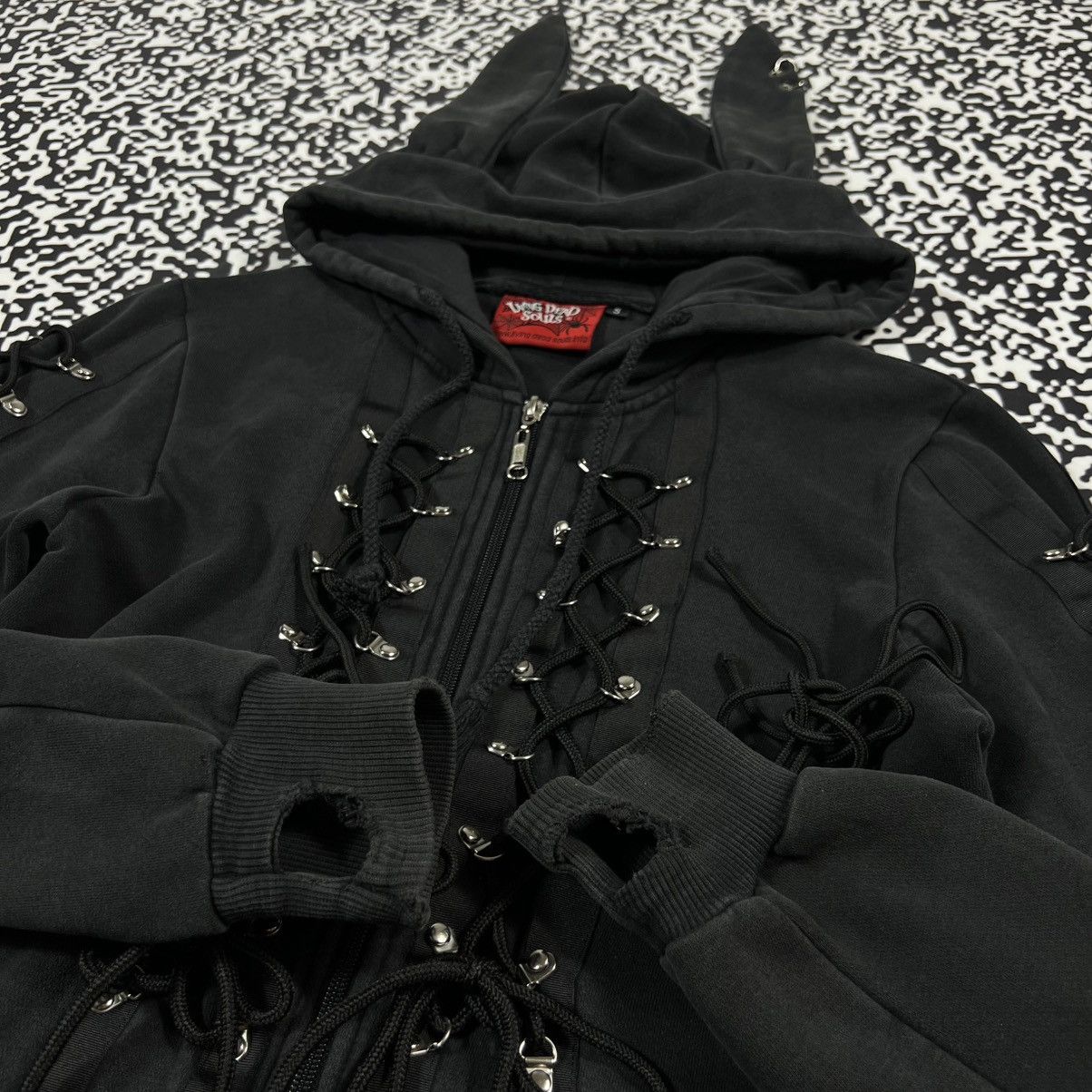 Japanese Brand Vintage Y2K Living Dead Souls Gothic Bunny Style Zip Hoode Size S / US 4 / IT 40 - 10 Thumbnail