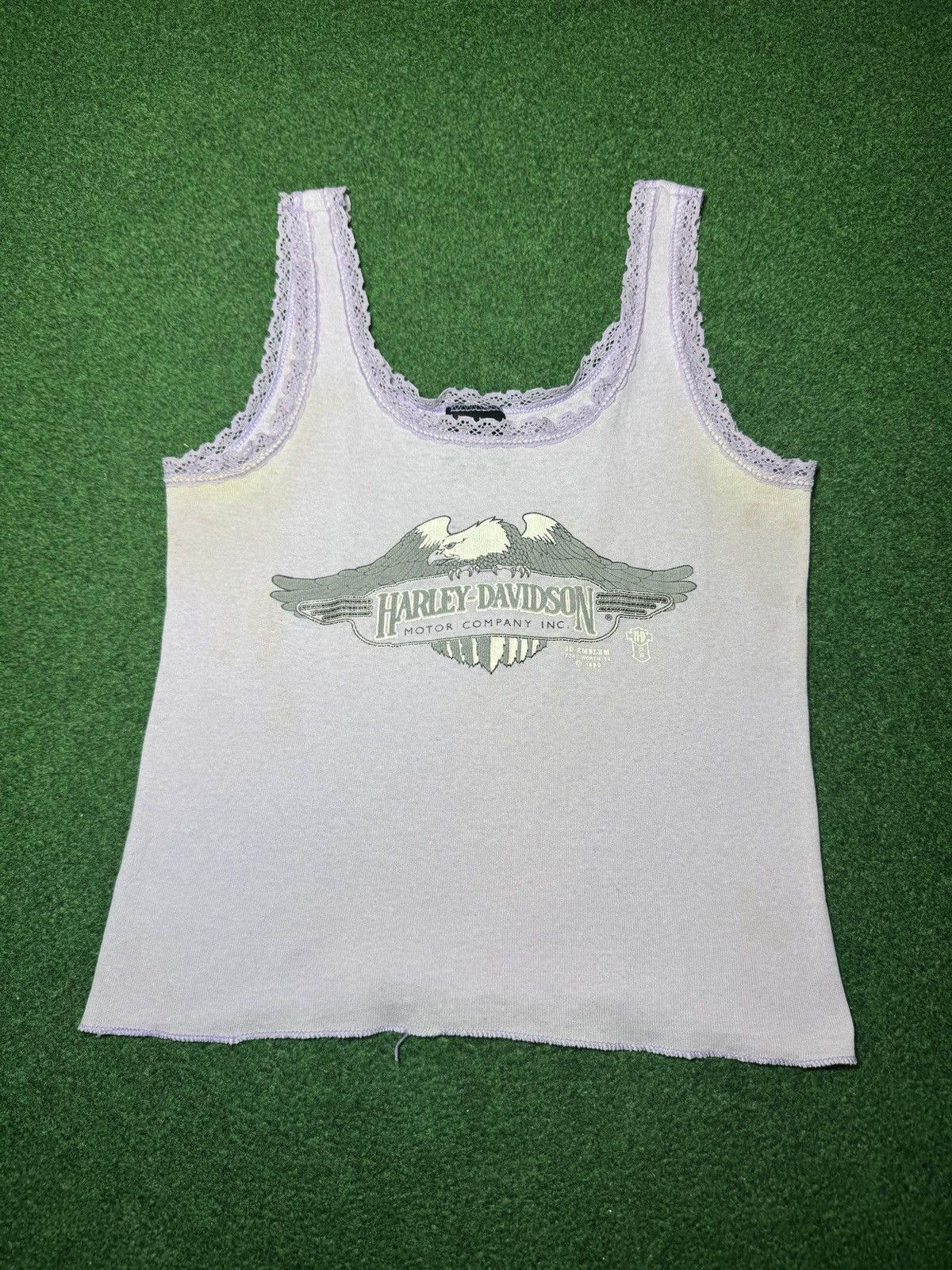 Harley Davidson Harley Davidson 3D Emblem Med Eagle Tank Top Lace 80s RARE Size M / US 6-8 / IT 42-44 - 1 Thumbnail