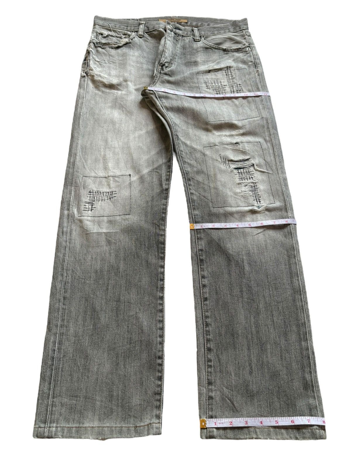 Japanese Brand × Uniqlo Vintage Japanese Uniqlo Faded Wash Distressed Loose Jeans Size US 34 / EU 50 - 14 Thumbnail
