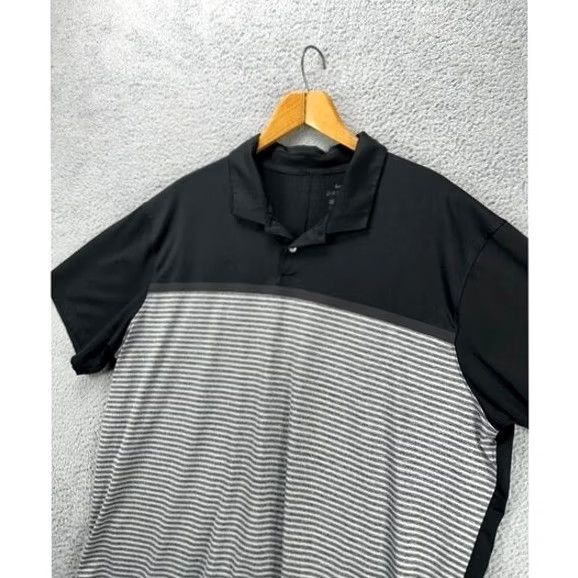 Nike Nike Shirt Mens 2XLT Black Adult Dri Fit Candy Striped Tiger Woods Polo Golf Rugby Men Size US XXL / EU 58 / 5 - 3 Thumbnail