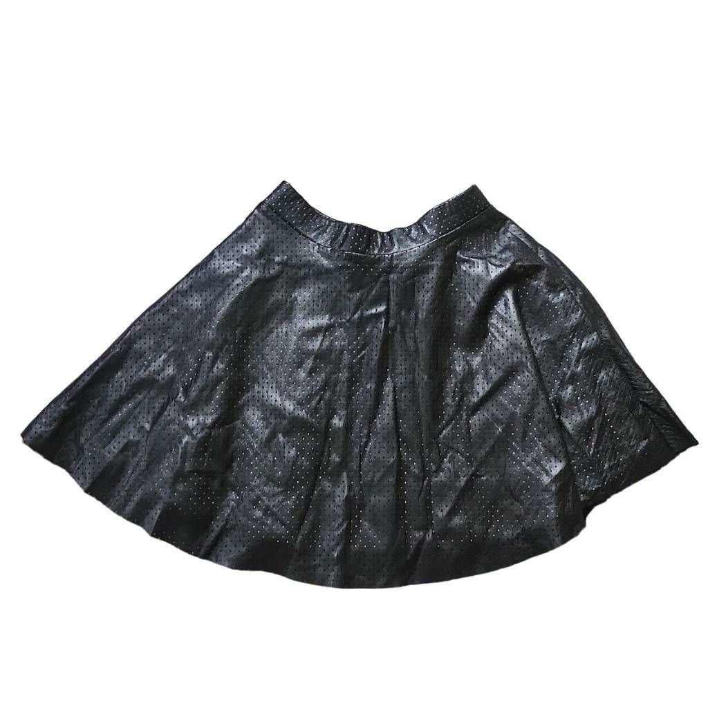 Bar III Bar III Women's Size Medium Black Perforated Faux Leather Sk Size 30" / US 8 / IT 44 - 1 Thumbnail