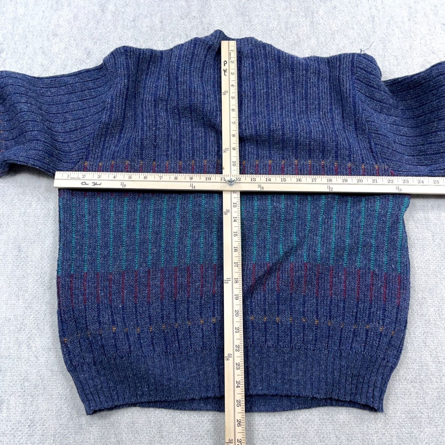 Jantzen VINTAGE Grandpa Sweater Men L Blue Crewneck 90s Geometric USA Made Knit Jantzen Geometric Pattern Pullover Lightweight? No heavy Kraft? Size US L / EU 52-54 / 3 - 4 Thumbnail