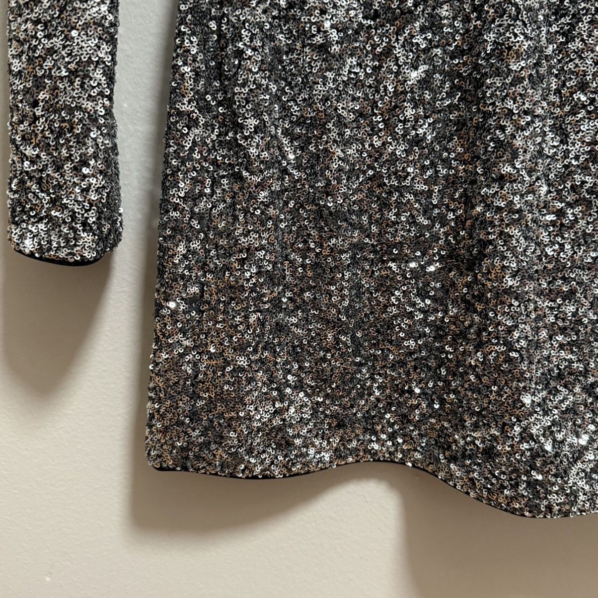 Frame NWT FRAME silver sequin long sleeve mini dress metallic Size S / US 4 / IT 40 - 6 Thumbnail
