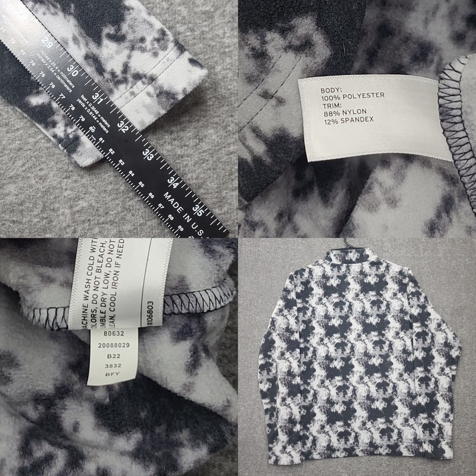 CO Duluth Doubleback Fleece Pullover Mens M Gray Tie Dye Mock Neck Snaps Pocket Brushed Lightweight Thermal Outdoor Casual Sweater Size US M / EU 48-50 / 2 - 8 Thumbnail