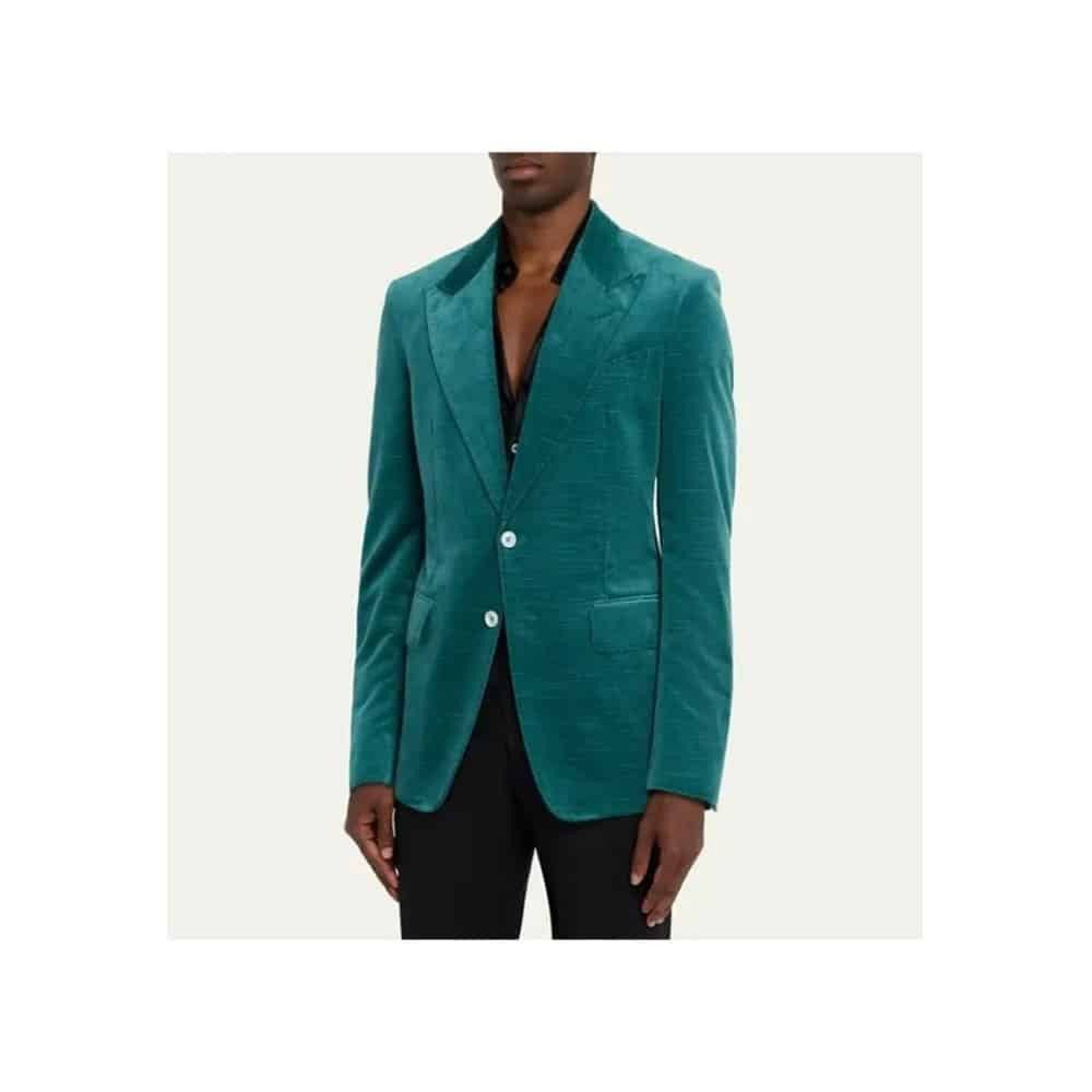 Tom Ford o1loc1c1125 JLPP01 Dyllan Ridged Velvet Jacket in Green Size US XL / EU 56 / 4 - 3 Thumbnail
