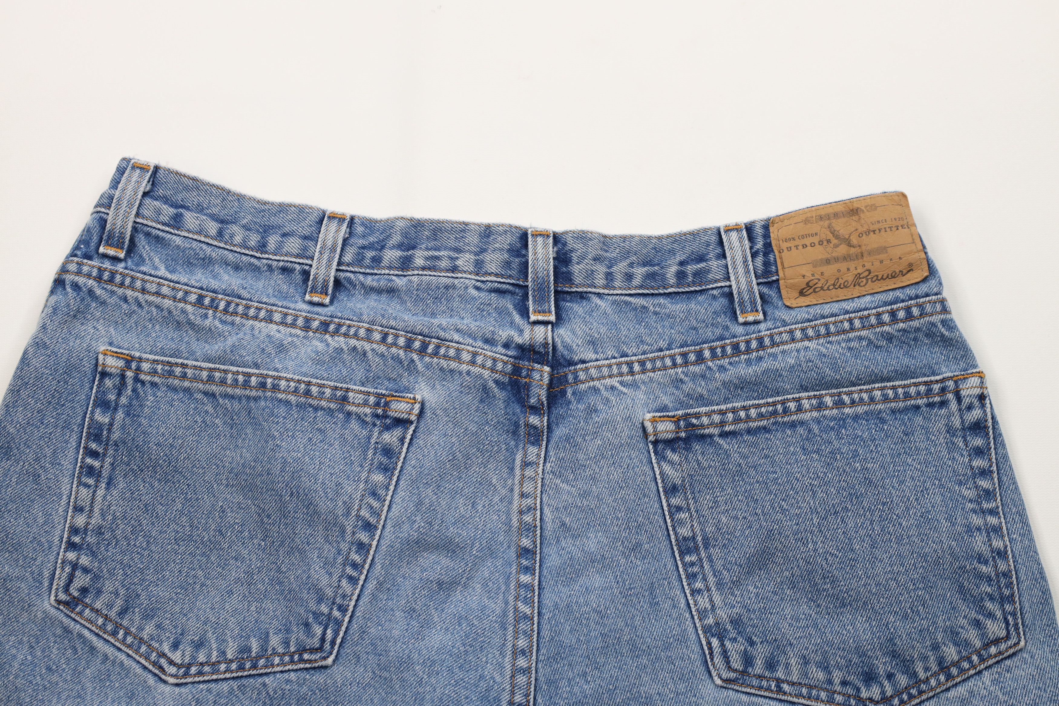Eddie Bauer Vintage 90s Eddie Bauer Denim Jean Shorts Jorts Blue Cotton Size US 38 / EU 54 - 9 Thumbnail
