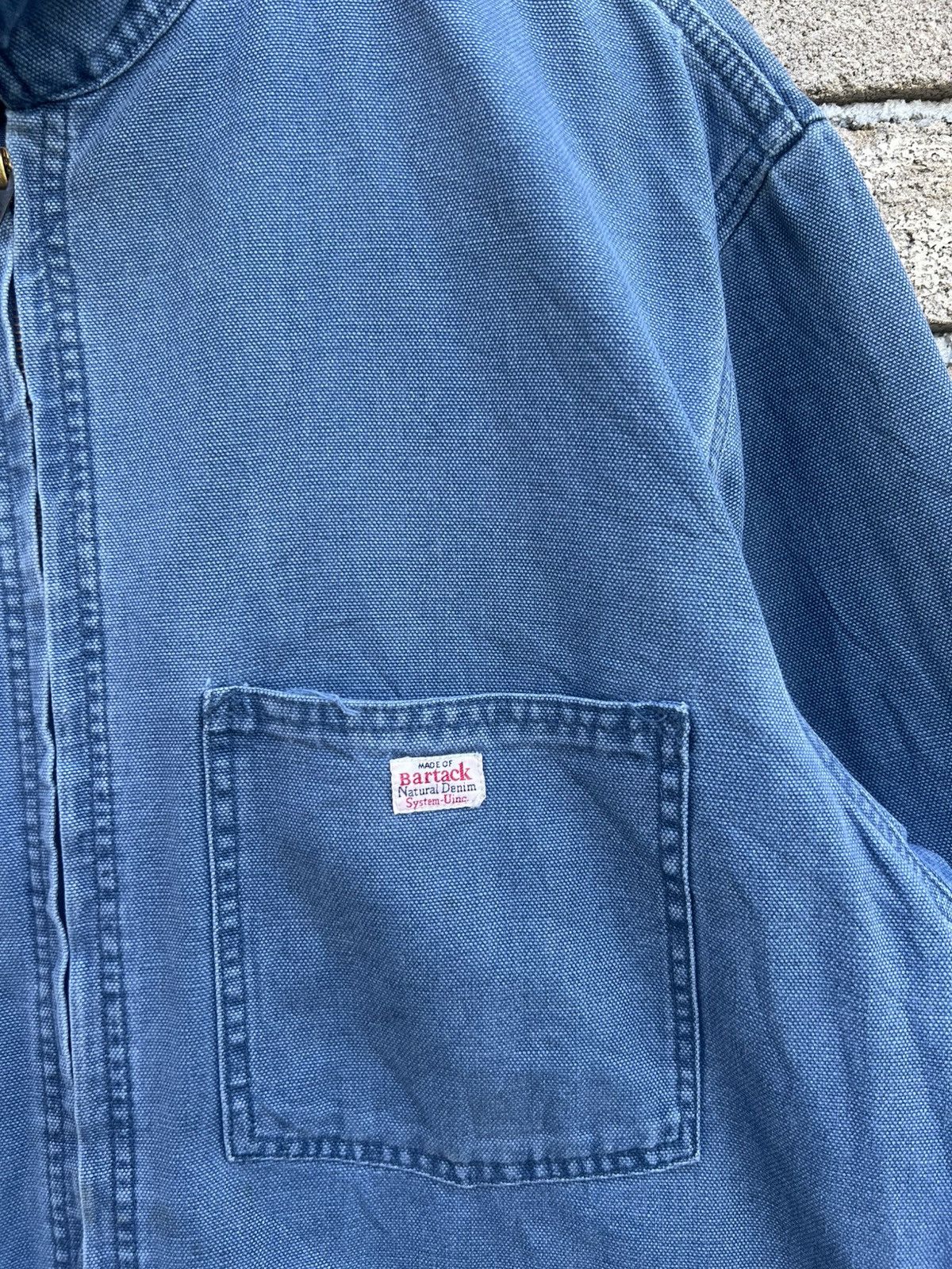 Japanese Brand Vintage Bartack Natural Denim Zipper Jacket Workwear Style Size US M / EU 48-50 / 2 - 6 Thumbnail