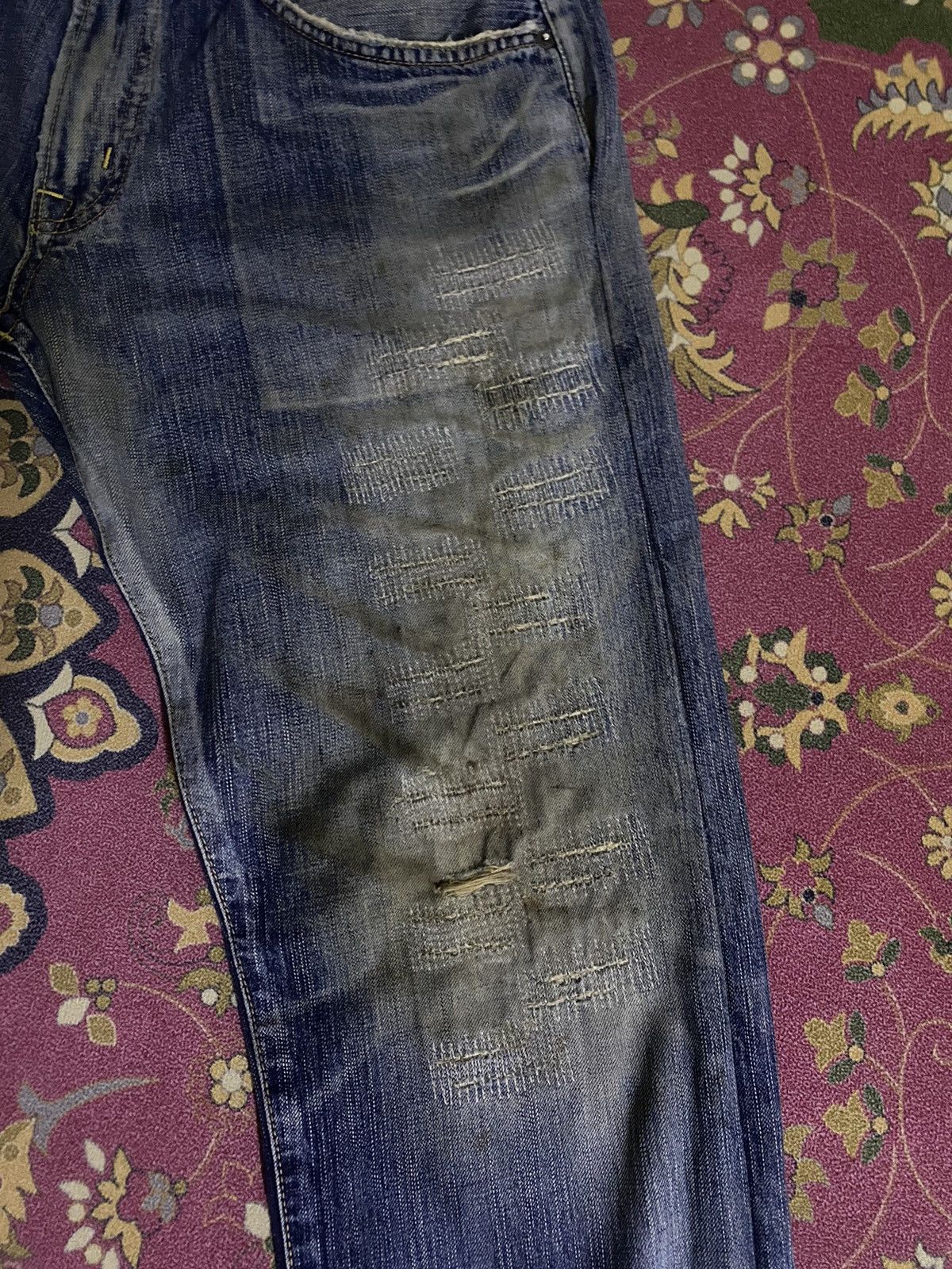 Edwin Vintage Edwin Distressed Denim Size US 33 - 4 Thumbnail