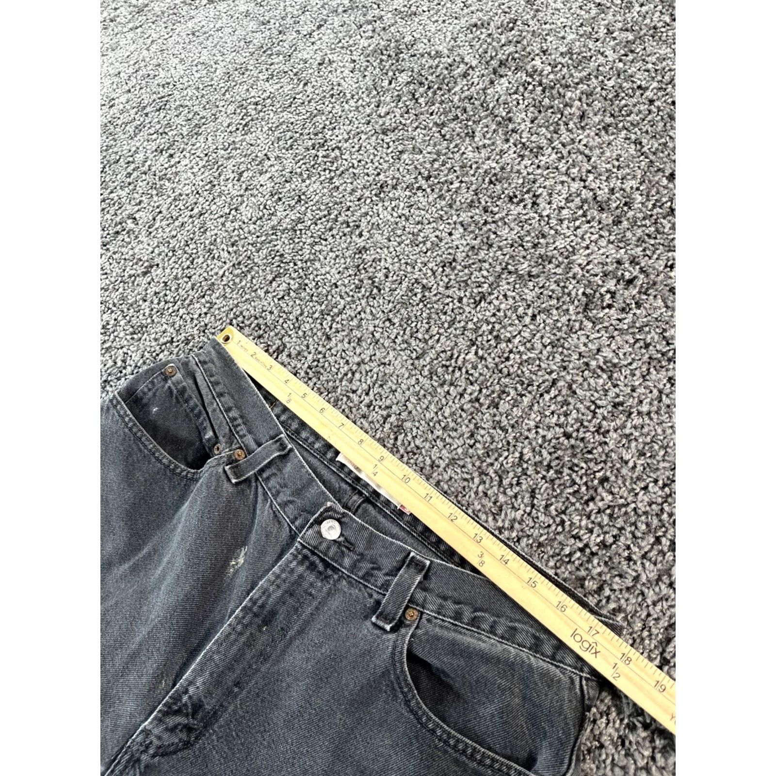 Levi's VINTAGE Levi’s 550 Jazz? No, correct: Levi’s 550 Jeans 36x28 Black Distressed 90s Men’s Denim Straight Relaxed Regular Inseam 30in Baggy Y2K Baggy? Size US 36 / EU 52 - 4 Thumbnail