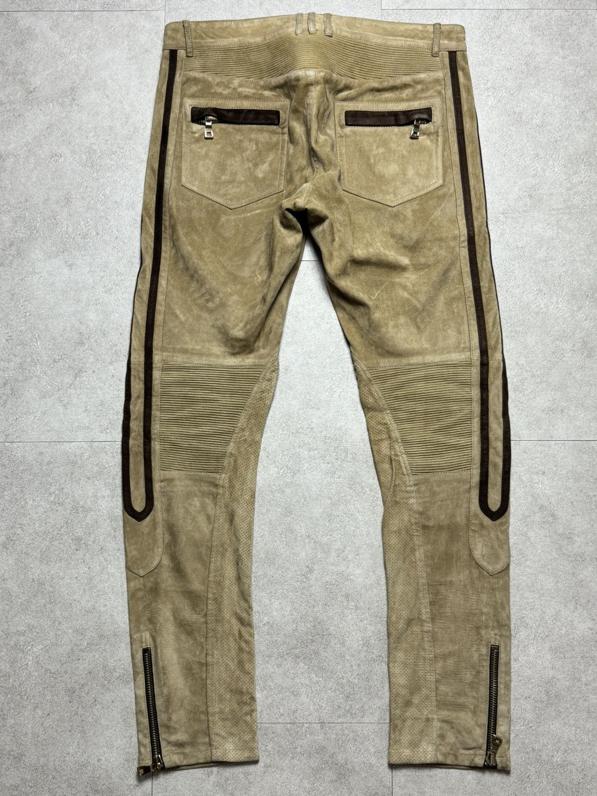 Baimain Leather Suede biker Pants