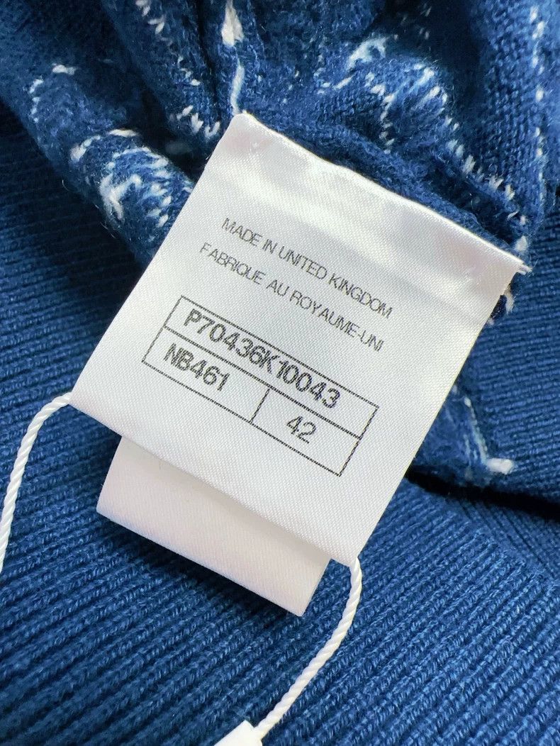 Chanel Chanel 21P navy blue white double C wavy knitted sweater Size M / US 6-8 / IT 42-44 - 6 Thumbnail