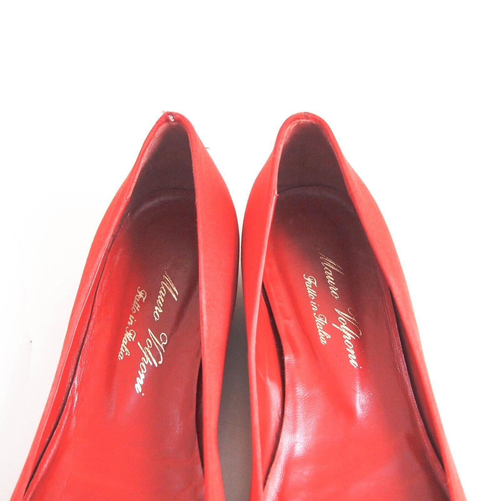 Designer Mauro Volponi Flats Loafers Red Satin Suede US 9 EU 39 Size US 9 / IT 39 - 4 Thumbnail