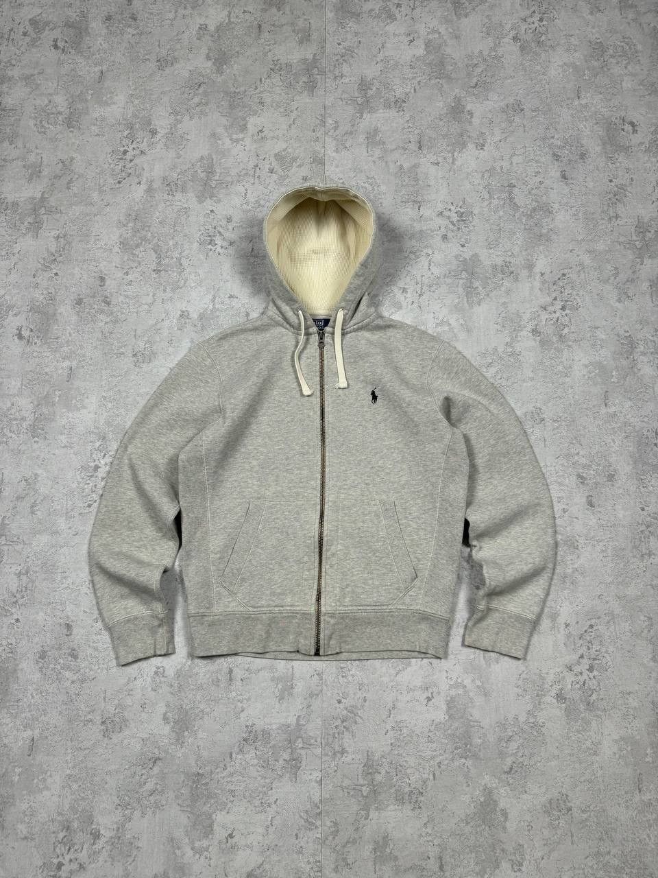 Vintage Polo Ralph Lauren Gray Y2K Zip Hoodie Size S