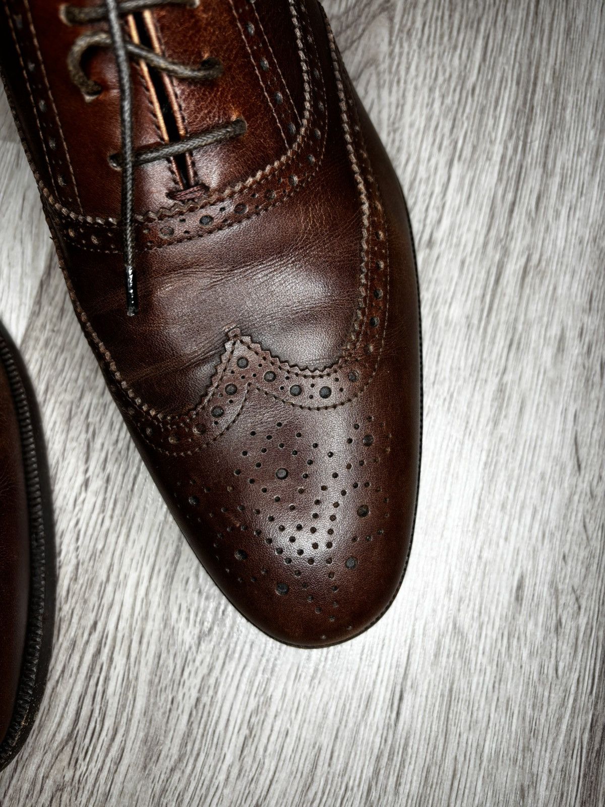 Scarosso Scarosso Brown Leather Wingtip Brogues Size EU 43 Size US 10 / EU 43 - 3 Thumbnail