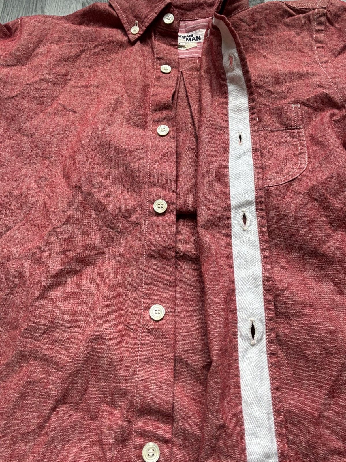 Comme des Garcons Junya Watanabe Man AD2010 Short Sleeve Pink BD Shirt Size US M / EU 48-50 / 2 - 7 Thumbnail