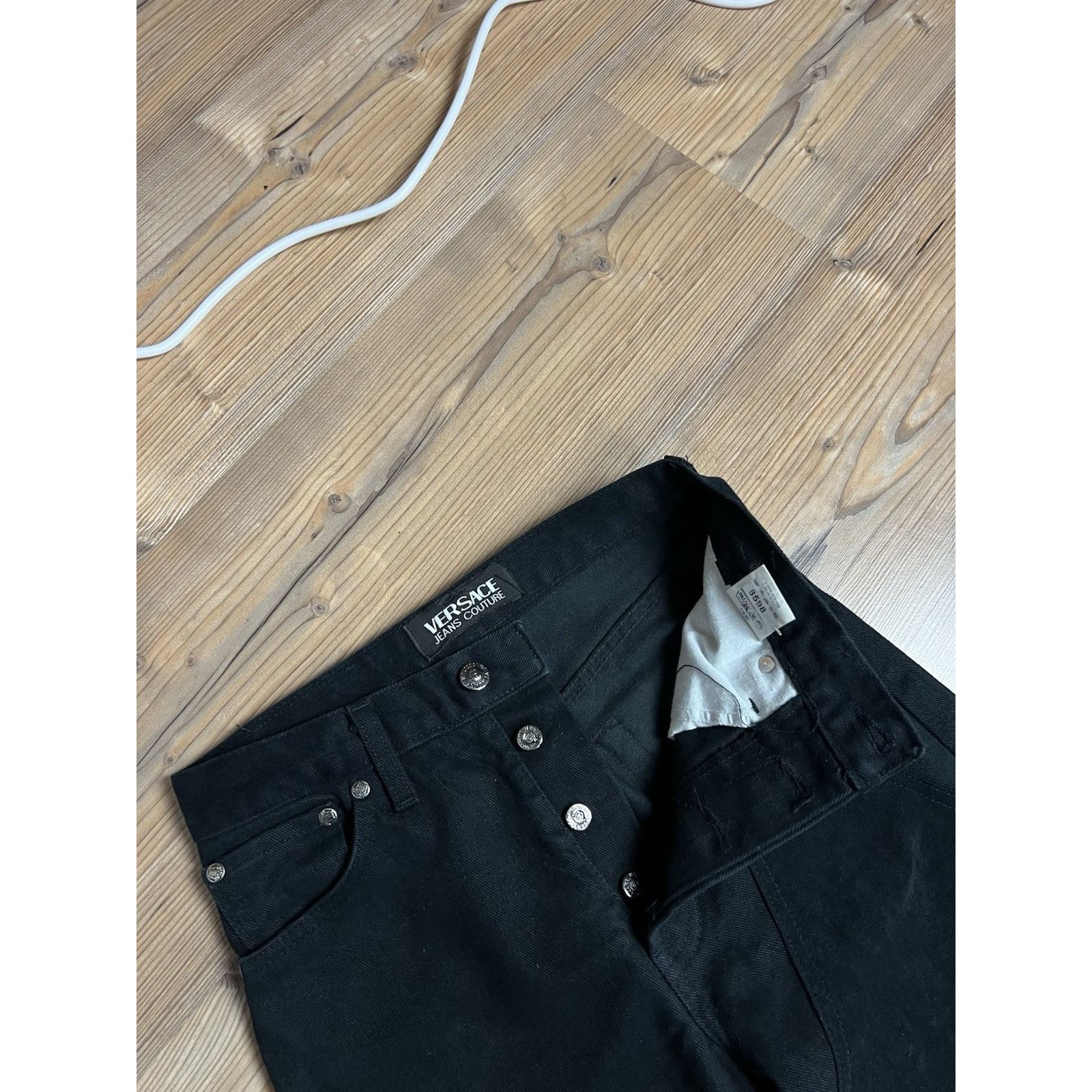 Versace Jeans Couture MINT! Versace Big Logo Vtg Women`s Moms Black Oversized Jean Size 26" / US 2 / IT 38 - 10 Thumbnail