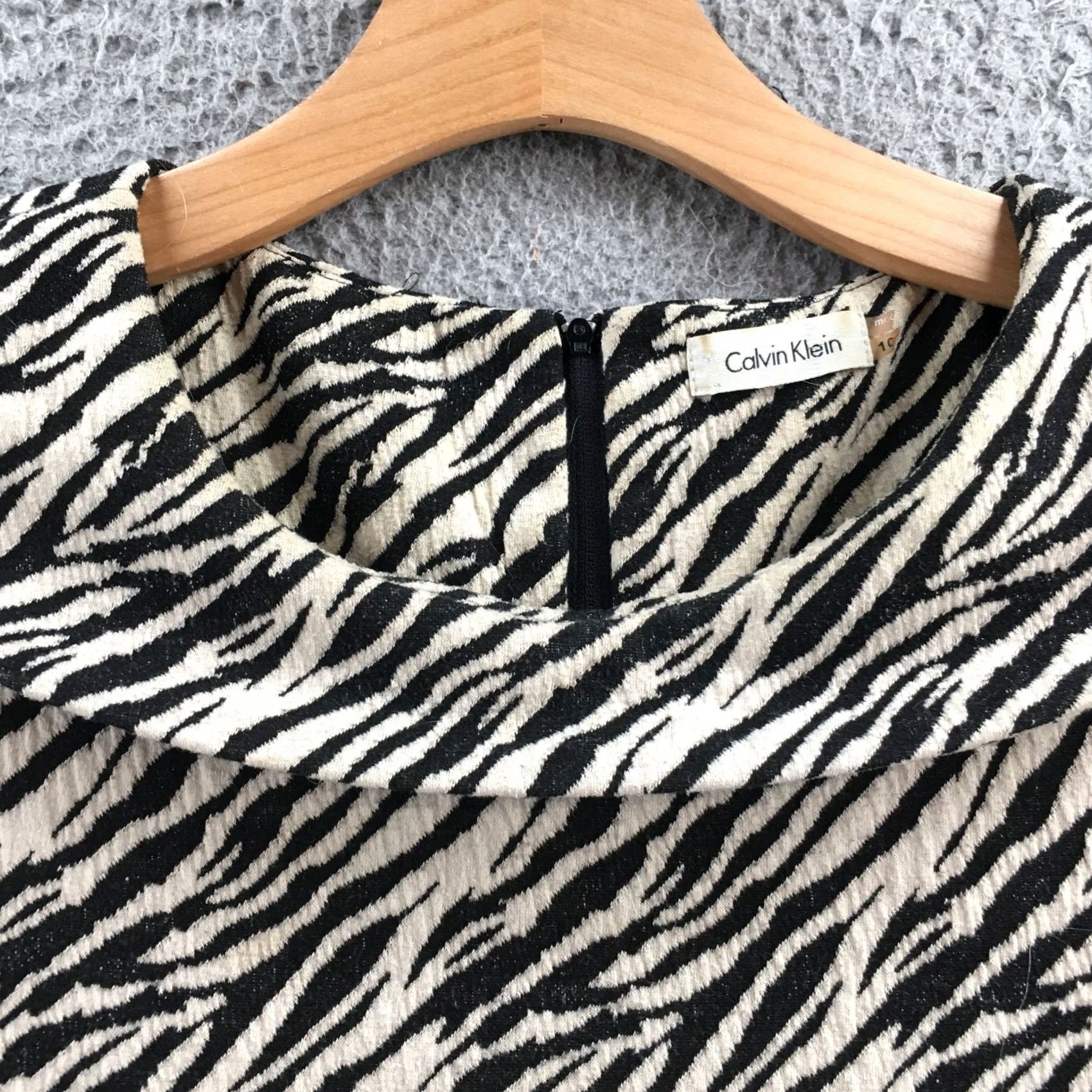 Calvin Klein Calvin Klein Sheath Dress Womens 10P Multicolor Zebra Print Sleeveless Casual Dress Size L / US 10 / IT 46 - 3 Thumbnail