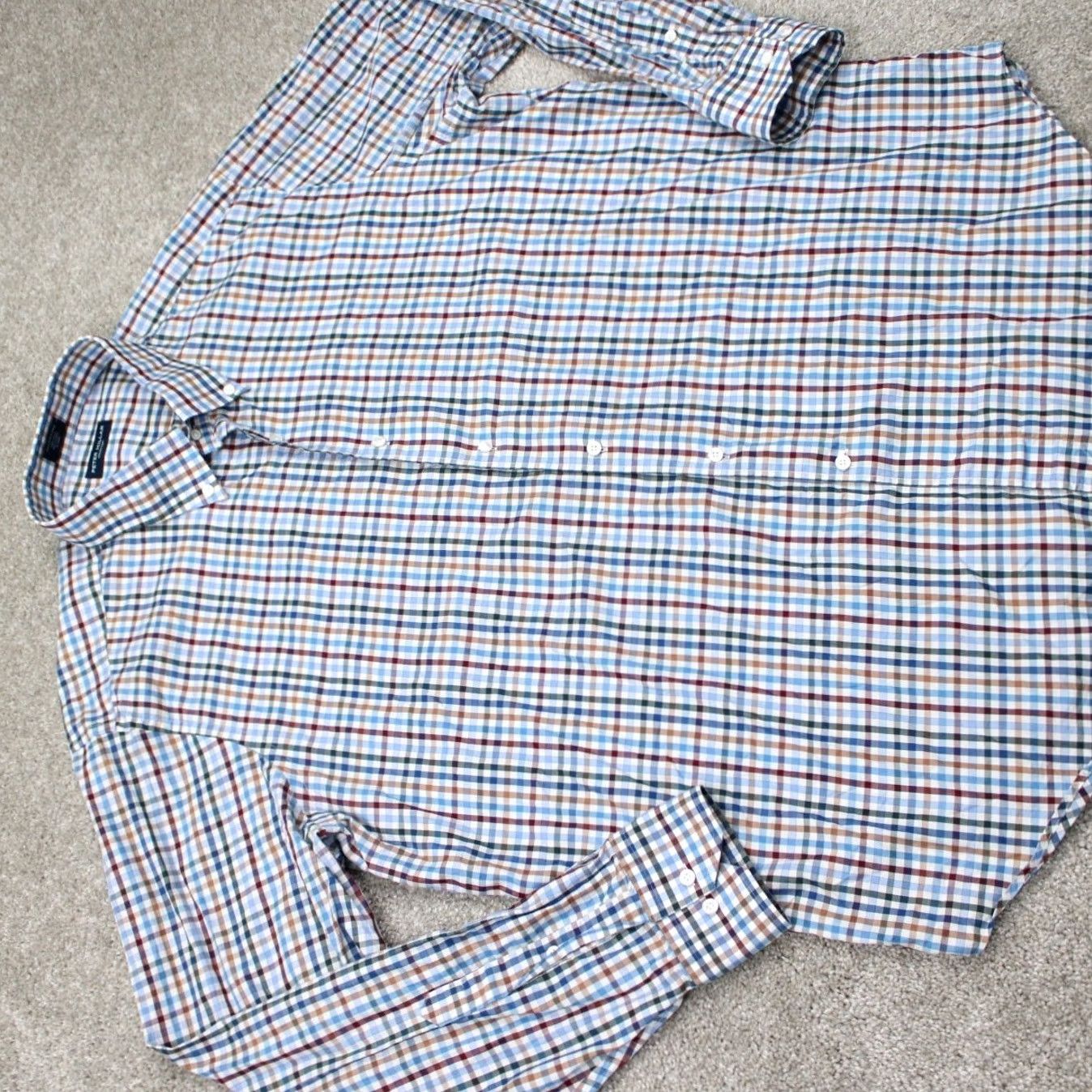 Peter Millar Peter Millar Collection Shirt Mens 2XL Blue Plaid Cotton L/S Button-Up | Button-Down Casual Formal Workwear Men 2XL XXL Regular Button-Up Shirt Size US XXL / EU 58 / 5 - 7 Thumbnail