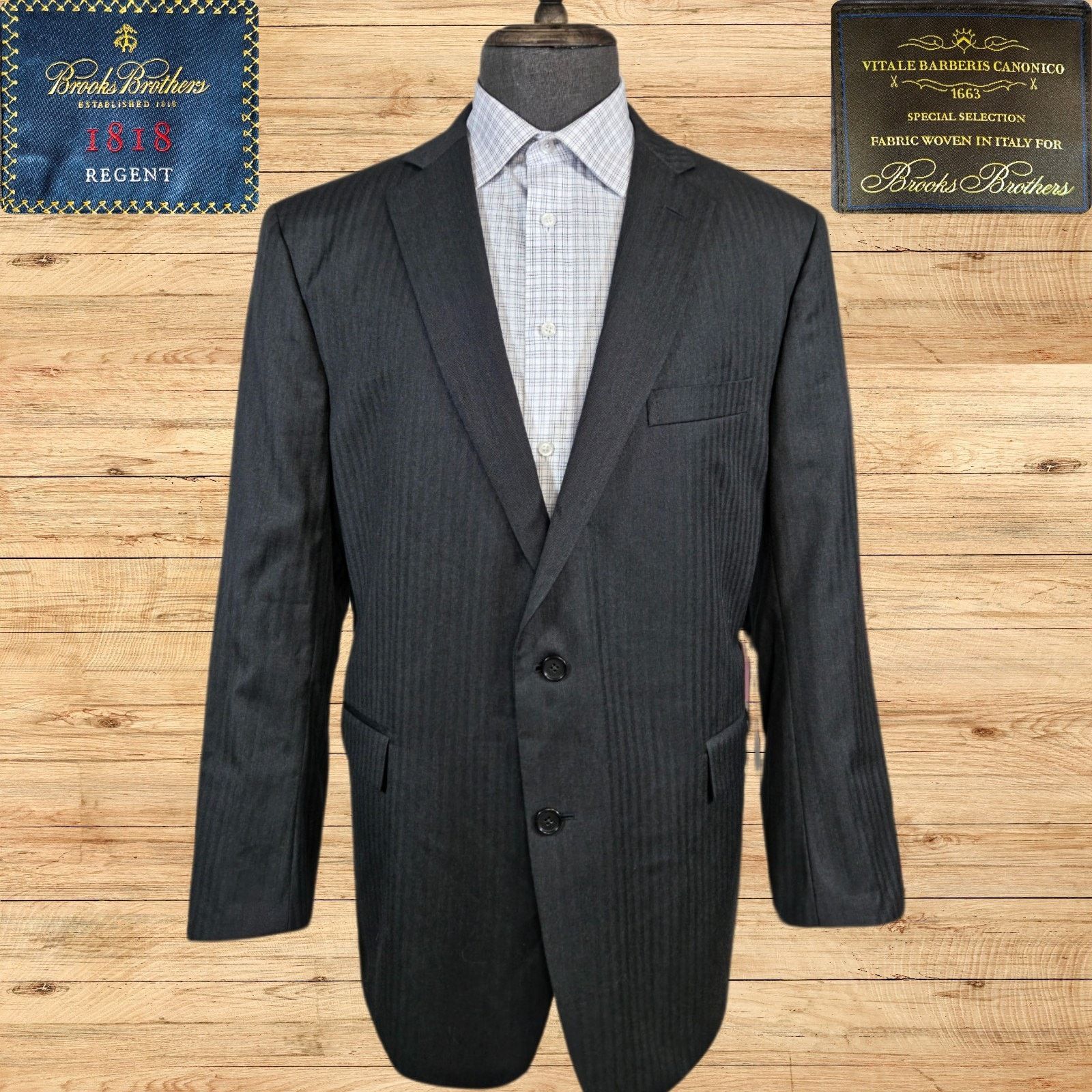 Brooks Brothers Brooks Brothers 1818 Regent Vitale Mens Suit Jacket 48R Size 48R - 1 Thumbnail