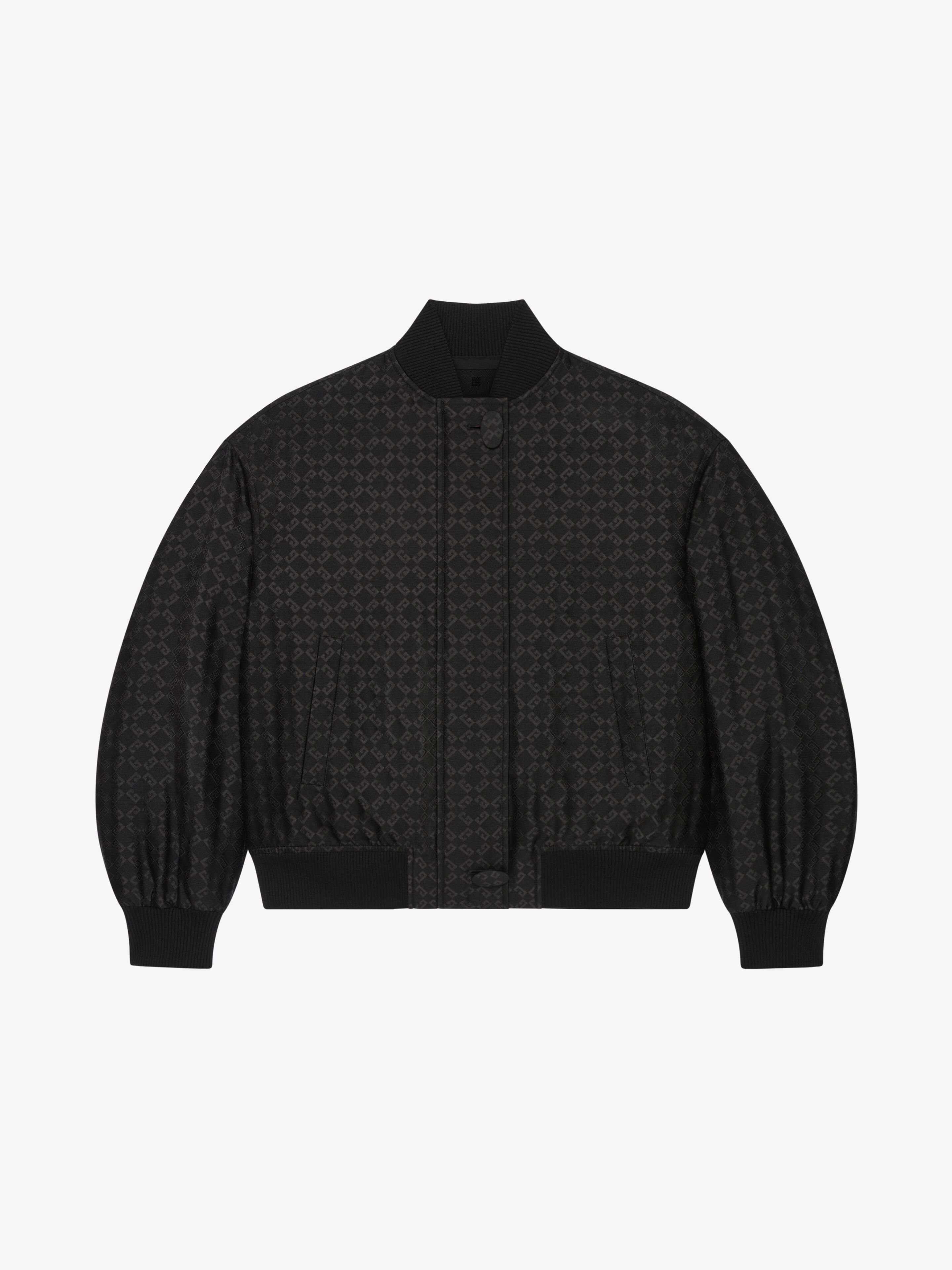 o1w1db10825 Slit Detail Bomber Jacket in Black
