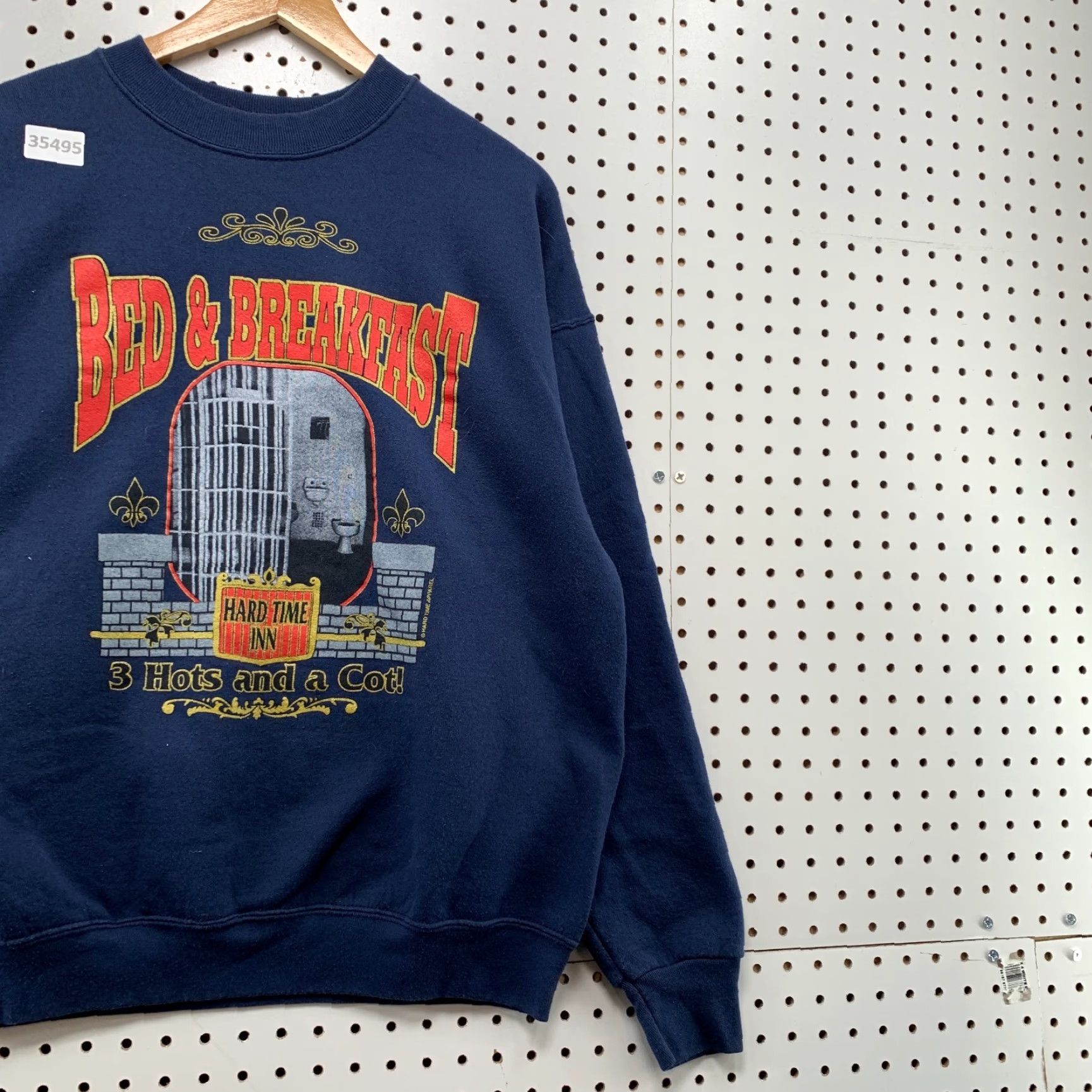 Fruit Of The Loom VINTAGE Hard Time INN Sweatshirt Mens XL Blue Crewneck 90s Prison USA Fruit of the Loom Sweatshirt Mens XL Blue 90s Size US XL / EU 56 / 4 - 4 Thumbnail