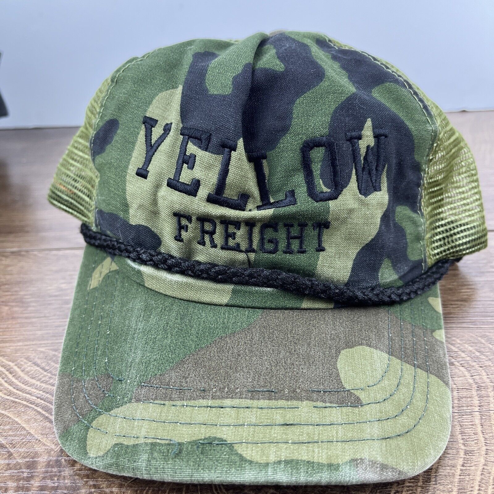Other Yellow Freight Snapback Hat Camo Green Hat Adjustable Green Size ONE SIZE - 2 Thumbnail