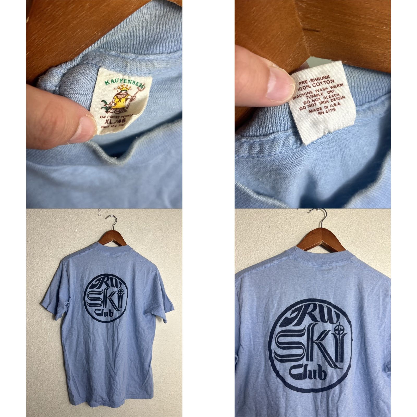 Vintage VINTAGE XL Blue Short Sleeve T Shirt TRW Ski Club Shirt Mens XS? Size US XL / EU 56 / 4 - 8 Thumbnail