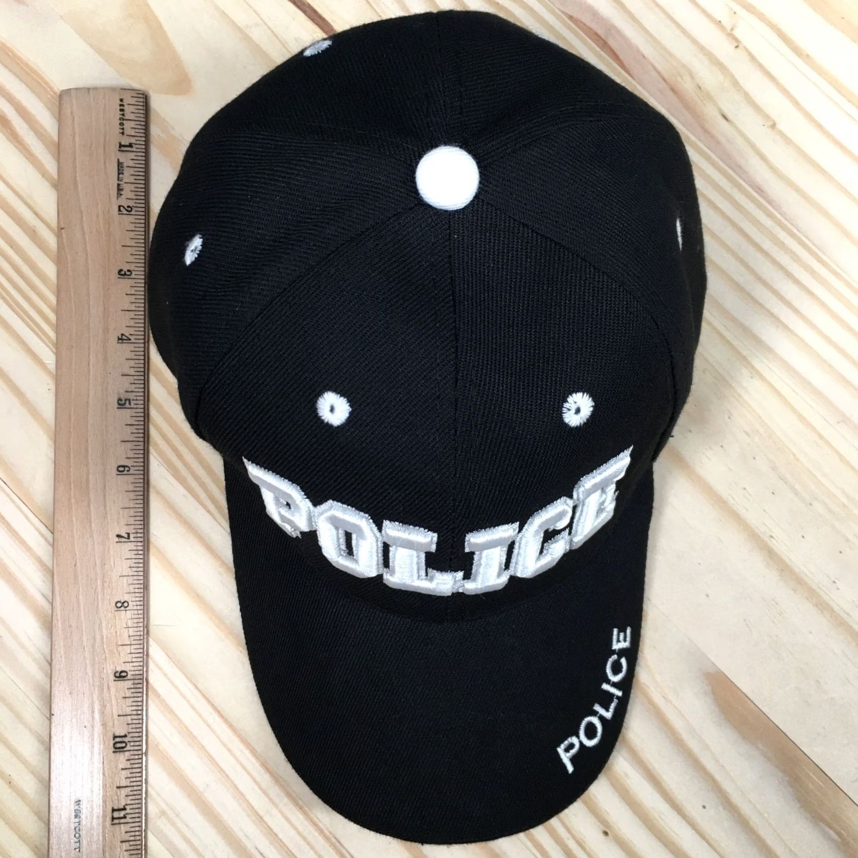 Vintage Baseball Cap Police Unisex Black One Size Adjustable Curved Brim Embroidered Size ONE SIZE - 5 Thumbnail