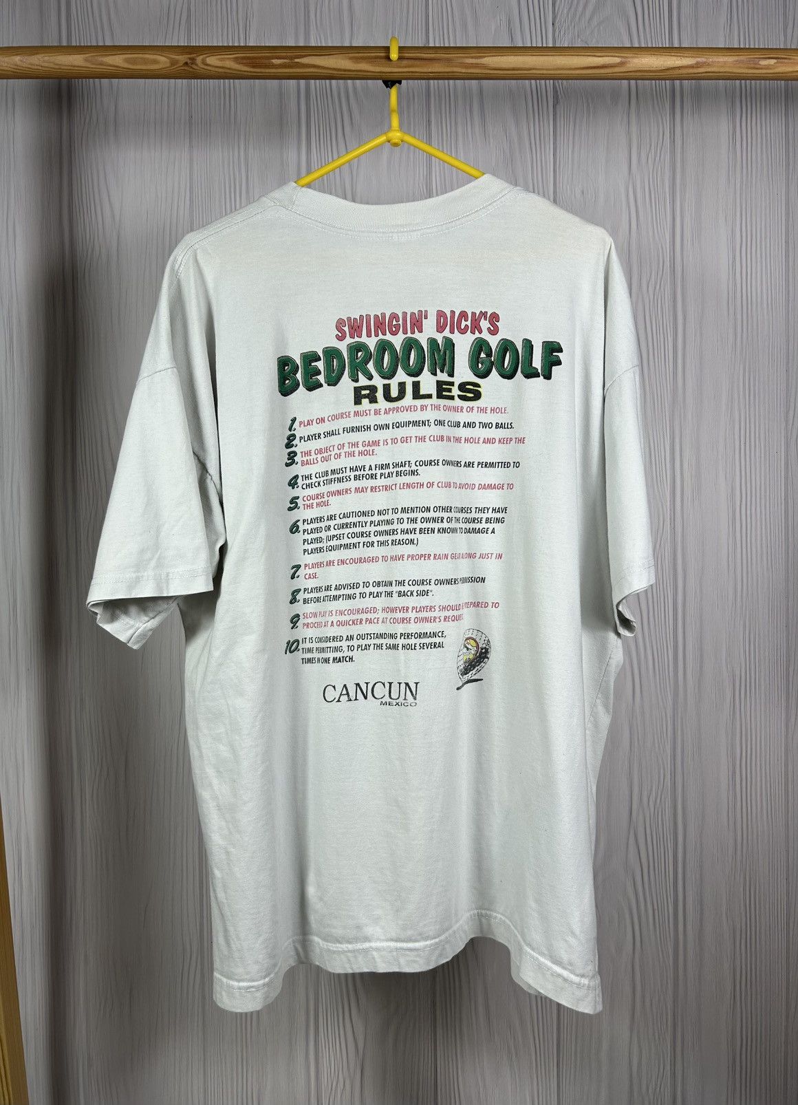 Vintage 90s Swingin Dicks Bedroom Golf Rules Sex Tee XXX Parody Size US XXL / EU 58 / 5 - 2 Thumbnail