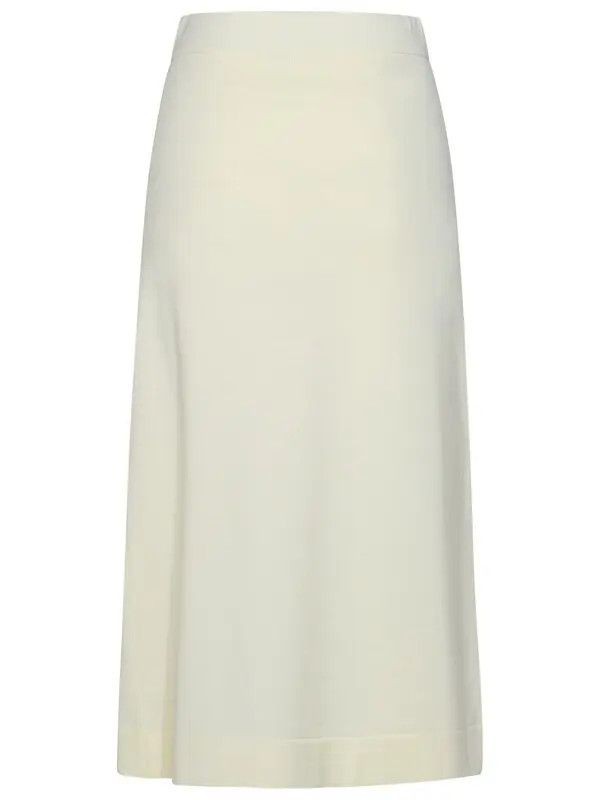 Jil Sander o1y1025 Midi Skirt in Ivory Size 26" / US 2 / IT 38 - 3 Thumbnail