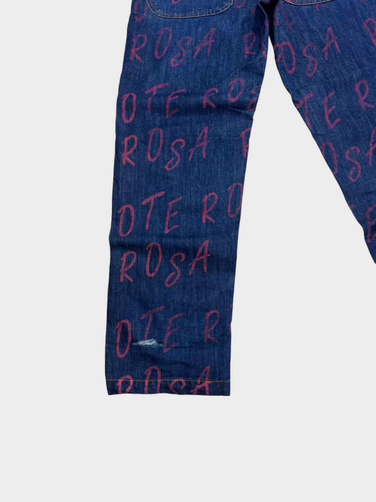 Japanese Brand ROTE ROSA All Print Distressted Denim Jeans Size US 32 / EU 48 - 13 Thumbnail