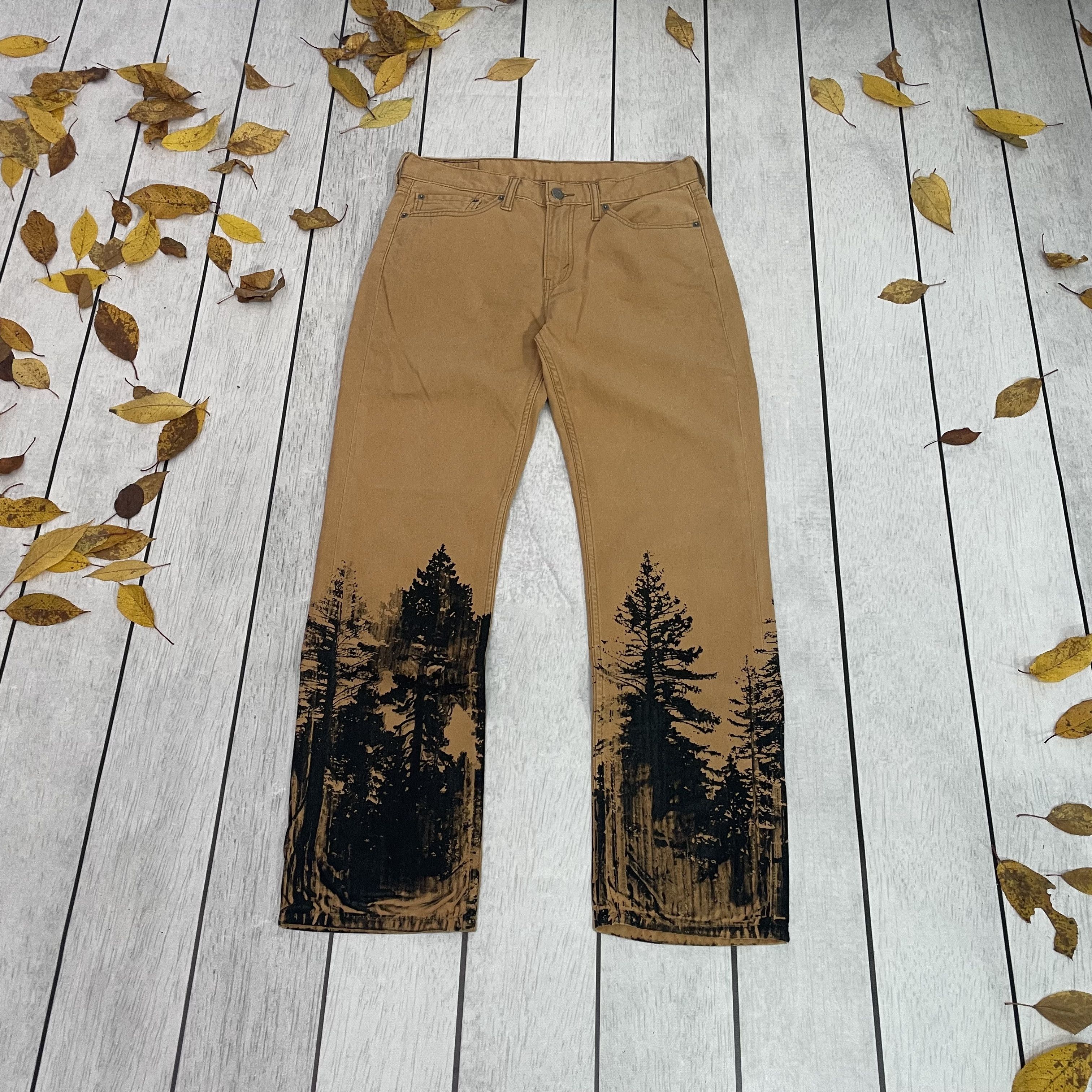 Levi's Custom Levi's art 1of1 forest tree nature flora opium y2k Size US 34 / EU 50 - 5 Thumbnail