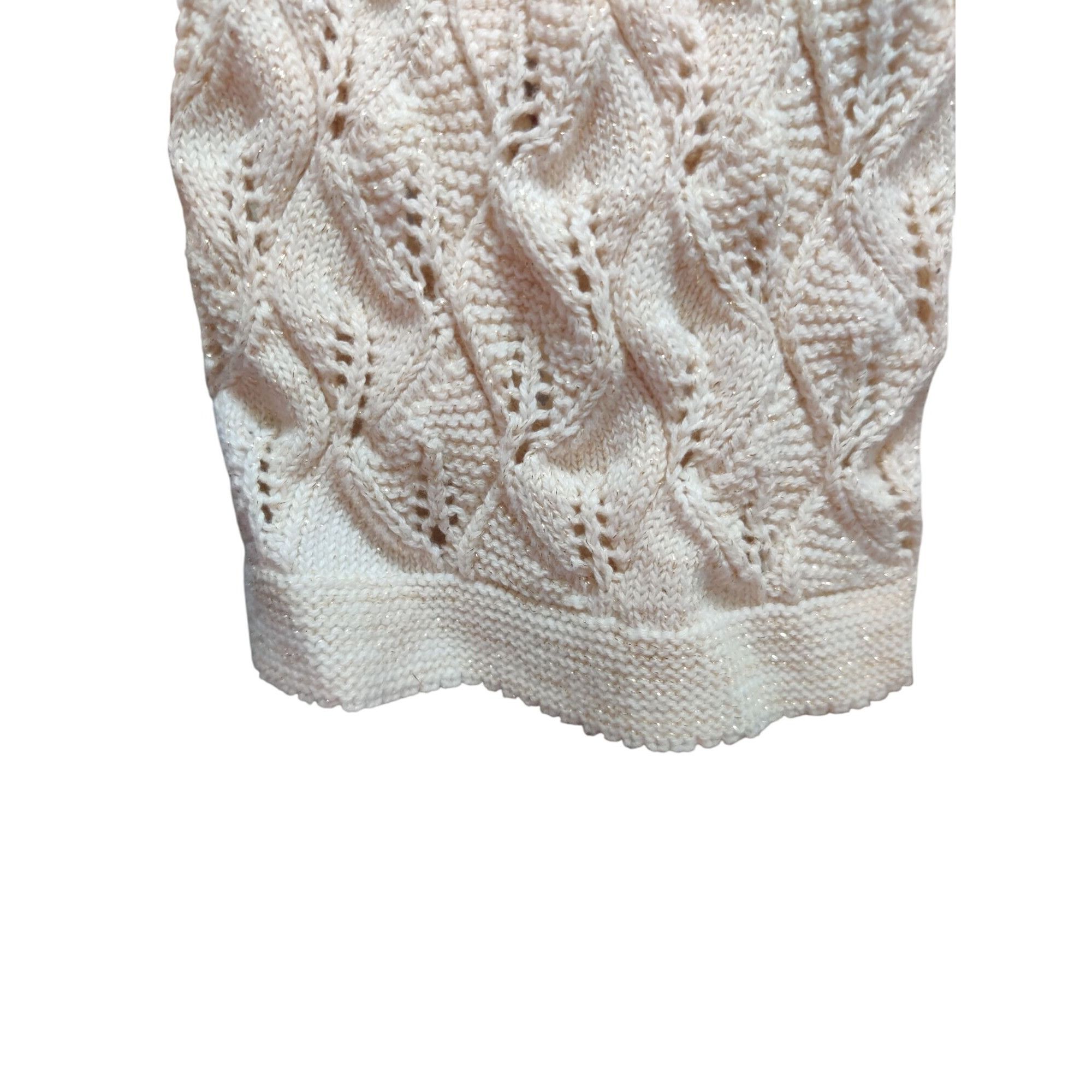 JM Collection JM Collection XL Petite Sweater Cream Metallic Open Knit Car Size XL / US 12-14 / IT 48-50 - 11 Thumbnail