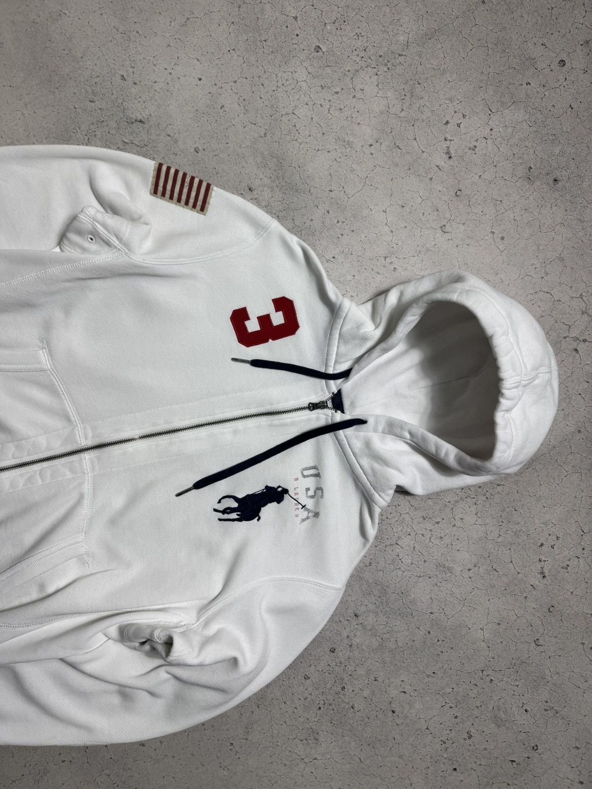 Polo Ralph Lauren Polo Ralph Lauren Big Pony USA #3 Vintage Full Zip Hoodie Size US L / EU 52-54 / 3 - 5 Thumbnail