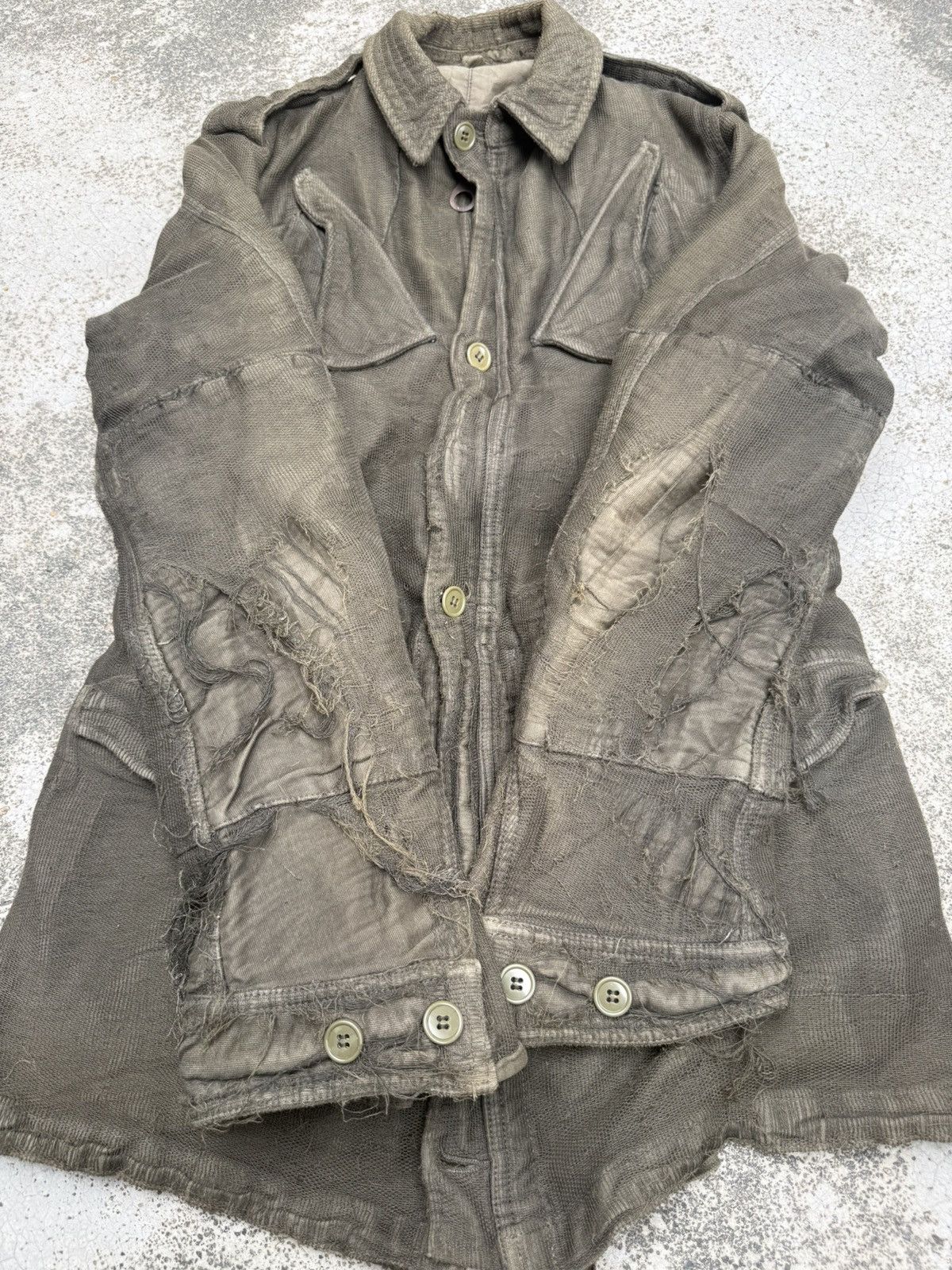 Maison MIHARA YASUHIRO 🔥 MiharaYasuhiro AW05 Distressed Dutch Military Field Jacket Size US S / EU 44-46 / 1 - 11 Thumbnail