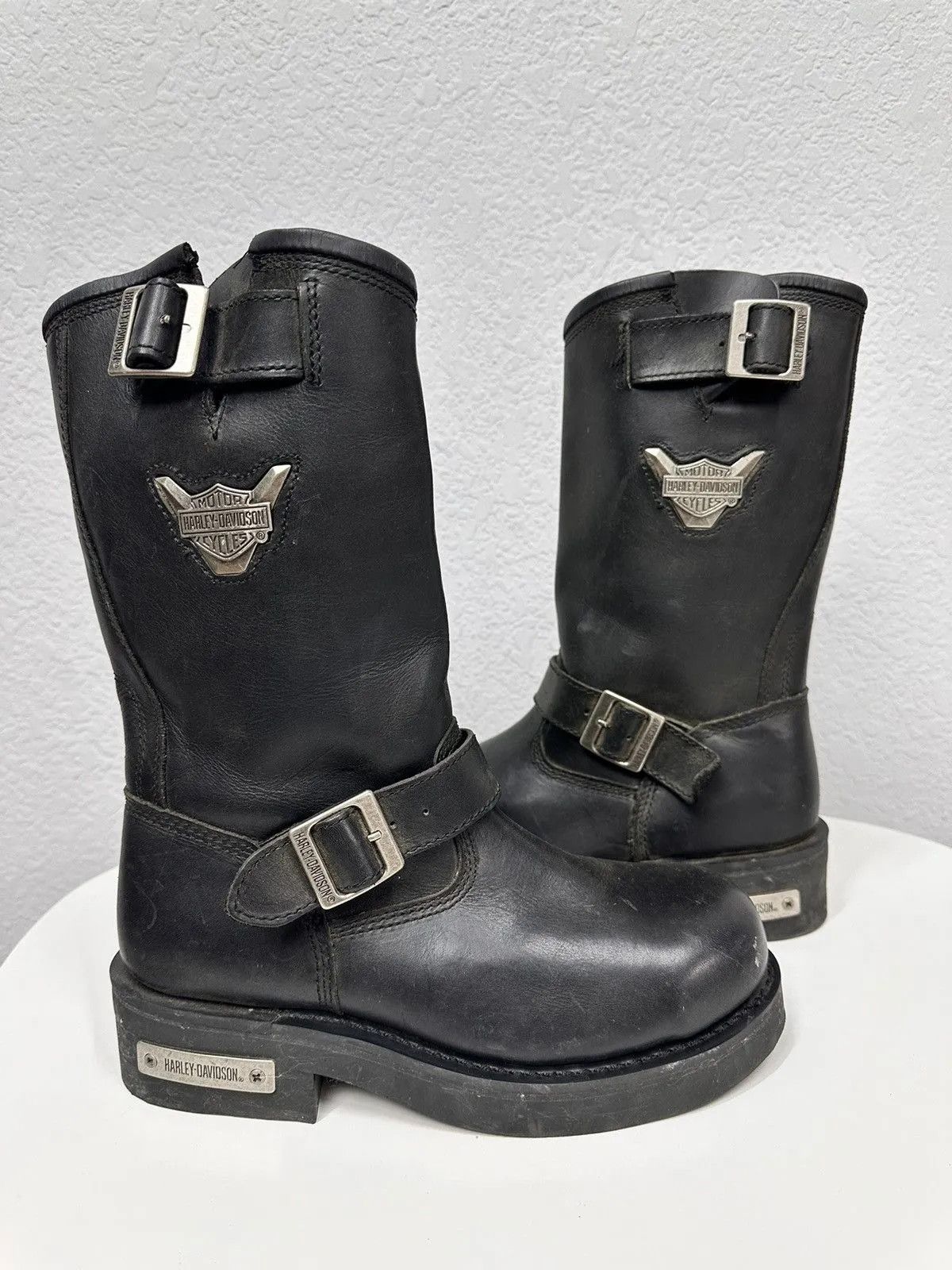 Western Rise Vintage Leather Boots Harley Davidson Y2K Racing Moto Y2K Size US 7.5 / EU 40-41 - 11 Thumbnail