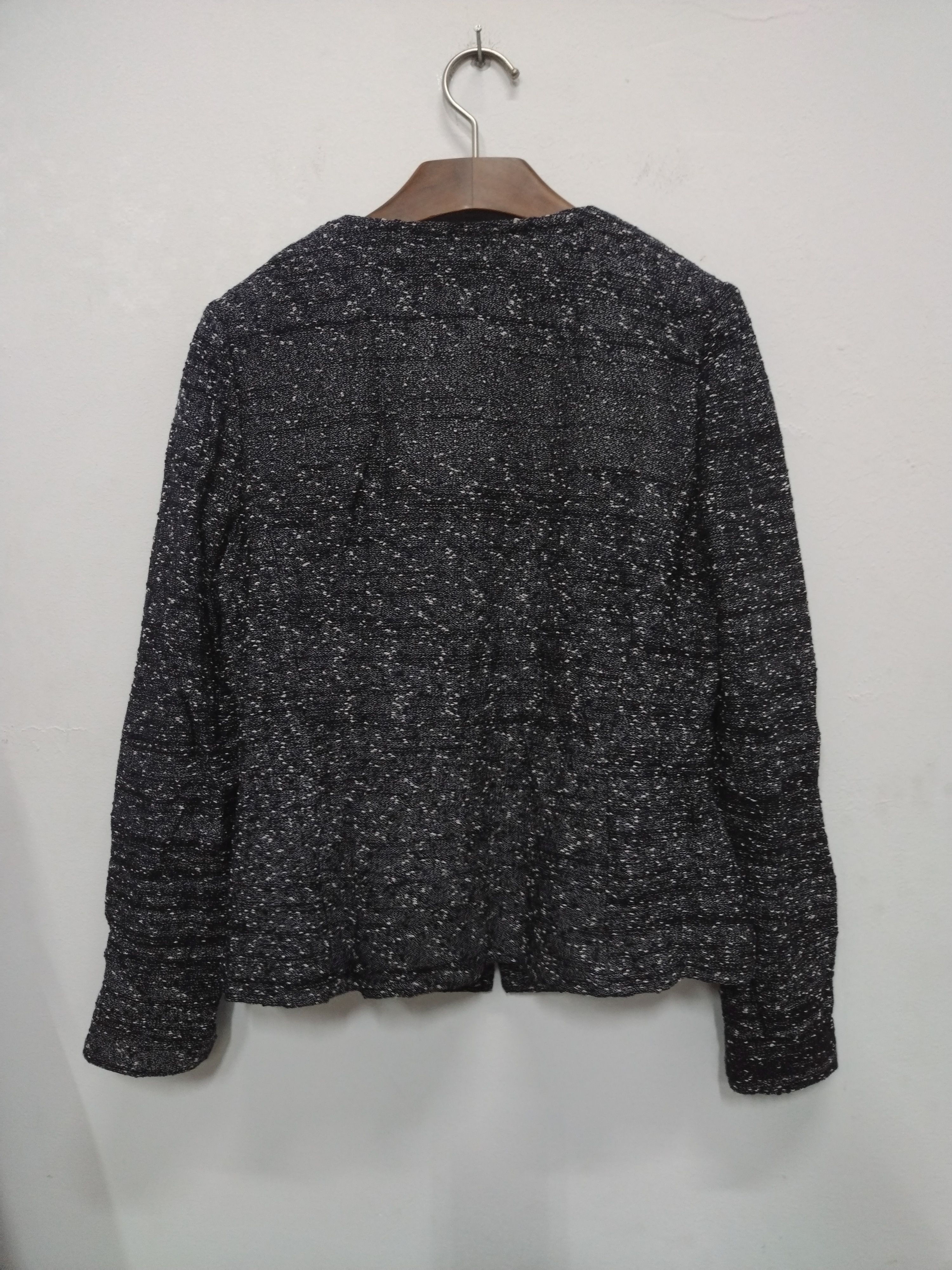 Homespun Knitwear RARE maria mills tweed collarless wool + rayon zipper Jacket Size S / US 4 / IT 40 - 2 Thumbnail