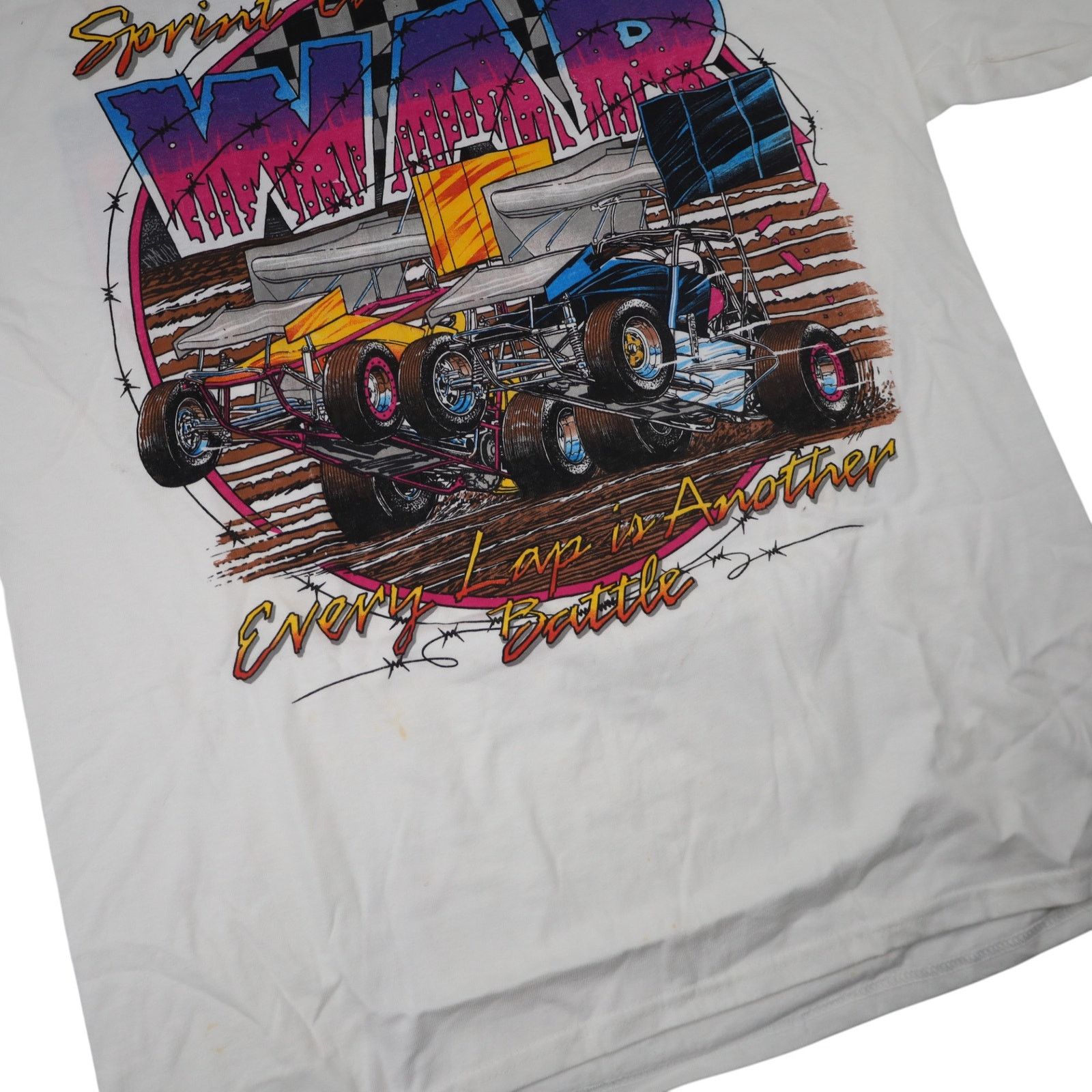 Vintage VTG Manzanita Speedway Sprint Car Racing War Graphic T Shirt Size US L / EU 52-54 / 3 - 3 Thumbnail