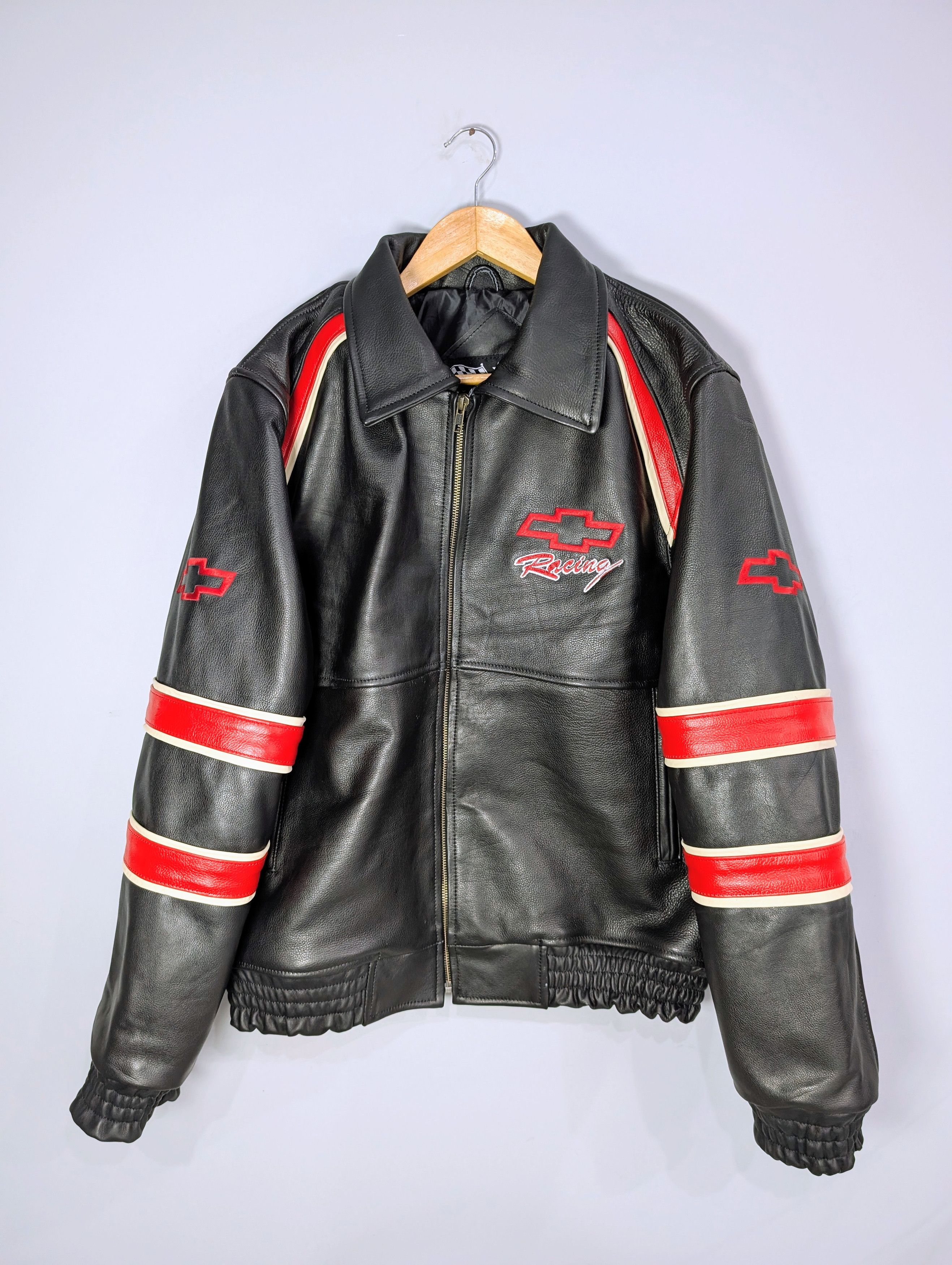 Vintage 🔥Chevrolet🔥 Vintage Racing Leather Jacket Rare 90s Size M / US 6-8 / IT 42-44 - 1 Thumbnail