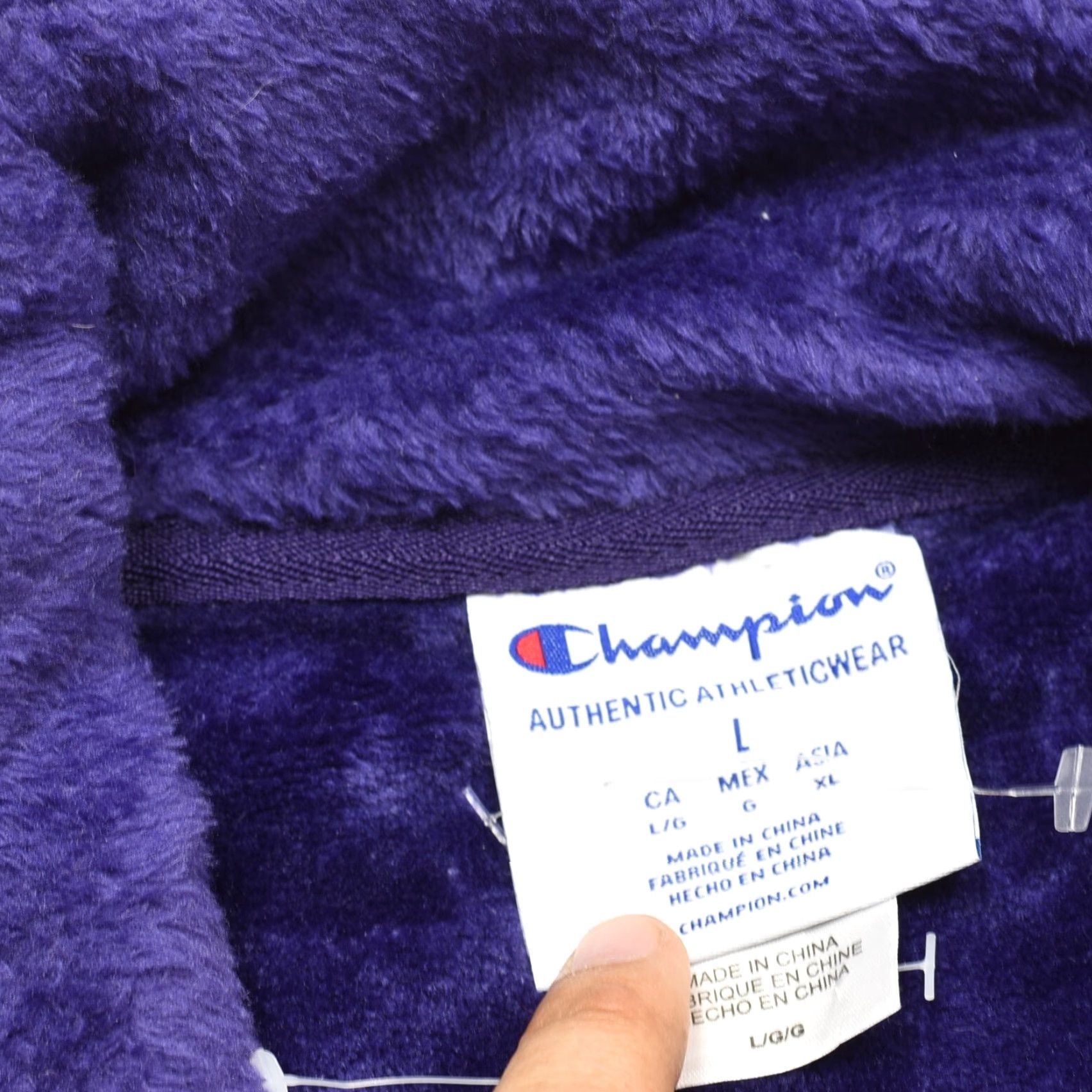 Champion Champion Women Jacket Purple Fleece Full Zip Pockets L Size Polyester Basic Size L / US 10 / IT 46 - 7 Thumbnail