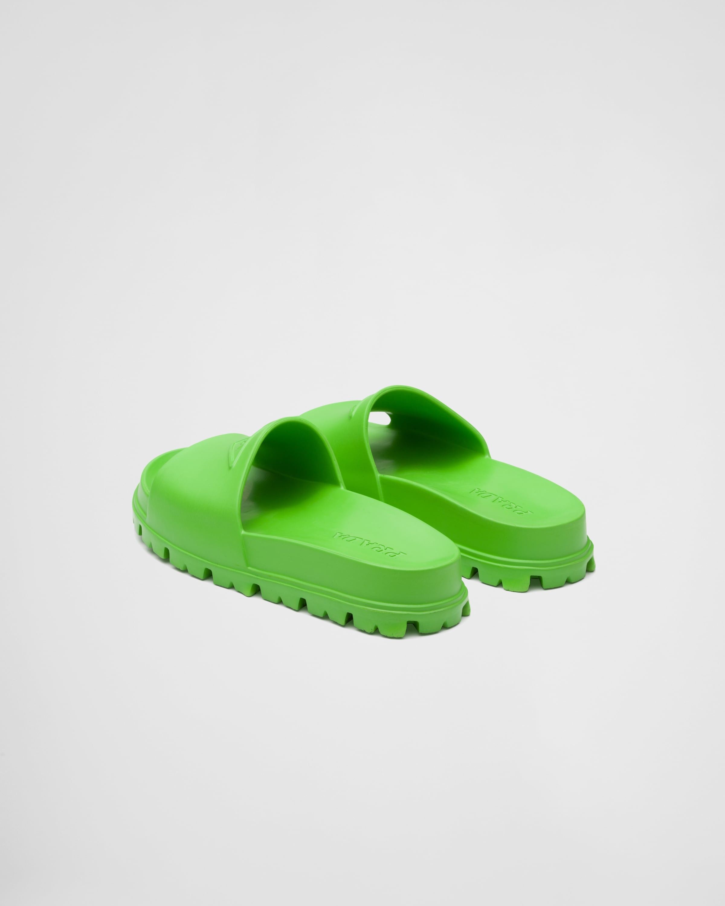 Prada o1B3y1r0226 Rubber Slides in Green Size US 8 / EU 41 - 6 Thumbnail